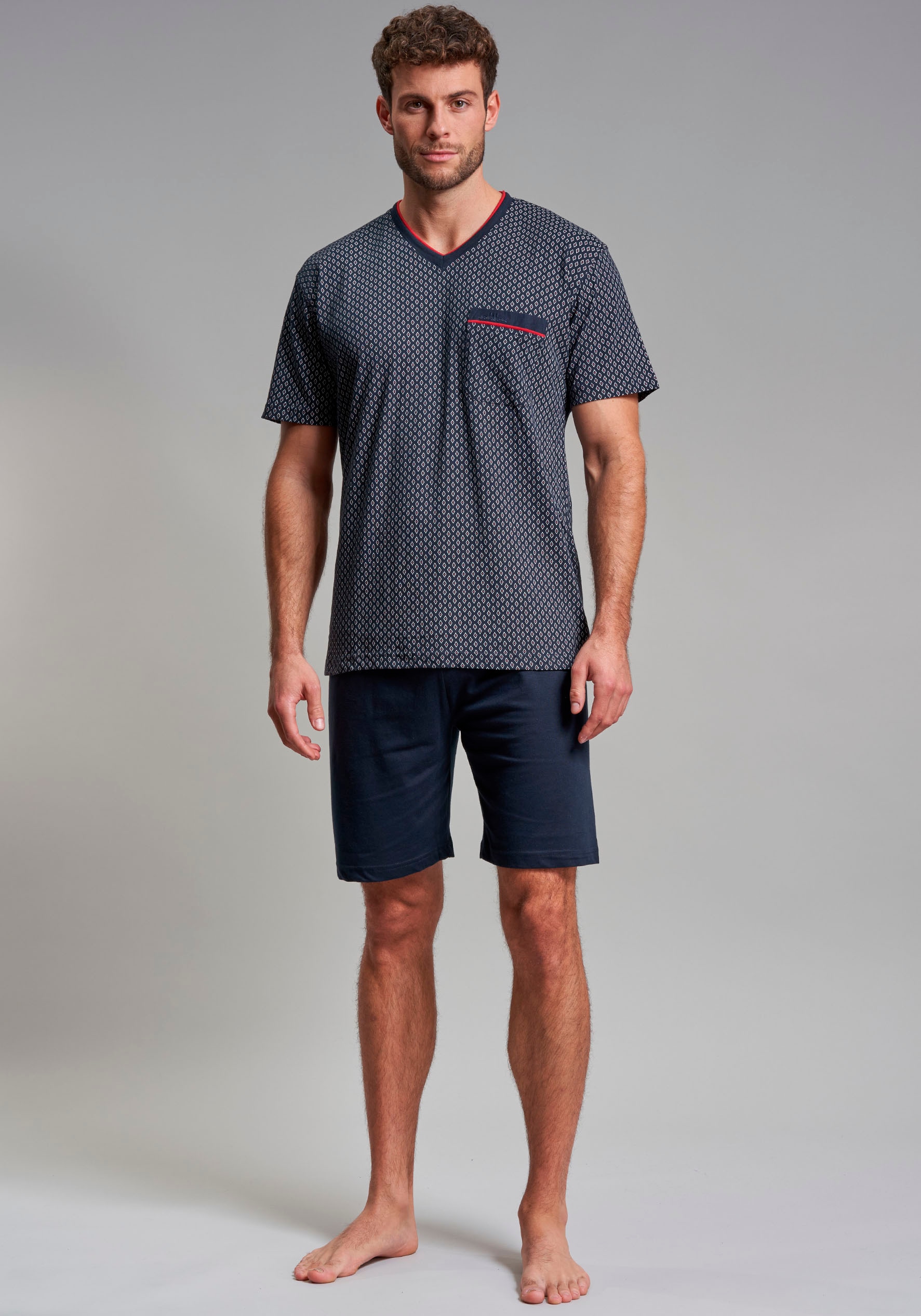 GÖTZBURG Shorty "Manhattan" 2 tlg. Kurzarm, V-Ausschnitt, kurze Hose, Baumw günstig online kaufen