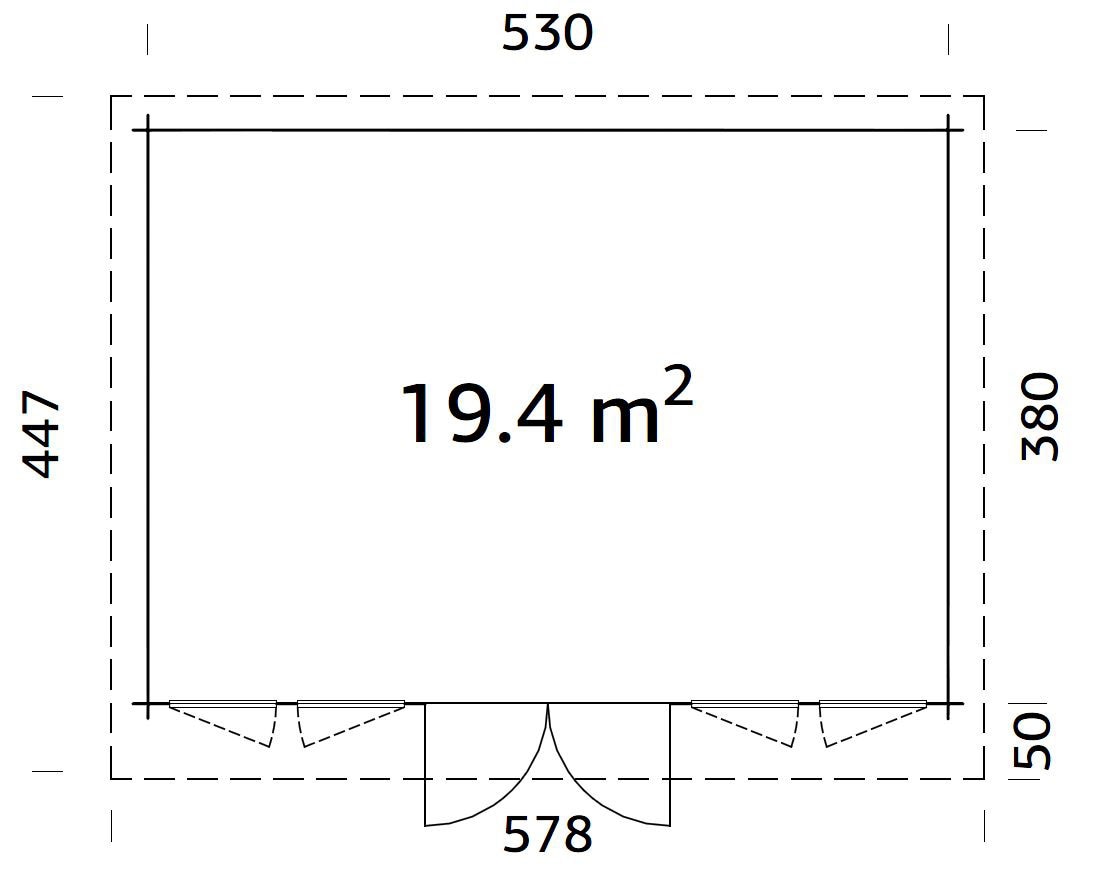 Palmako Gartenhaus »Lisa«, (Set), 19,4 m², mit Fußboden im Gartenhaus