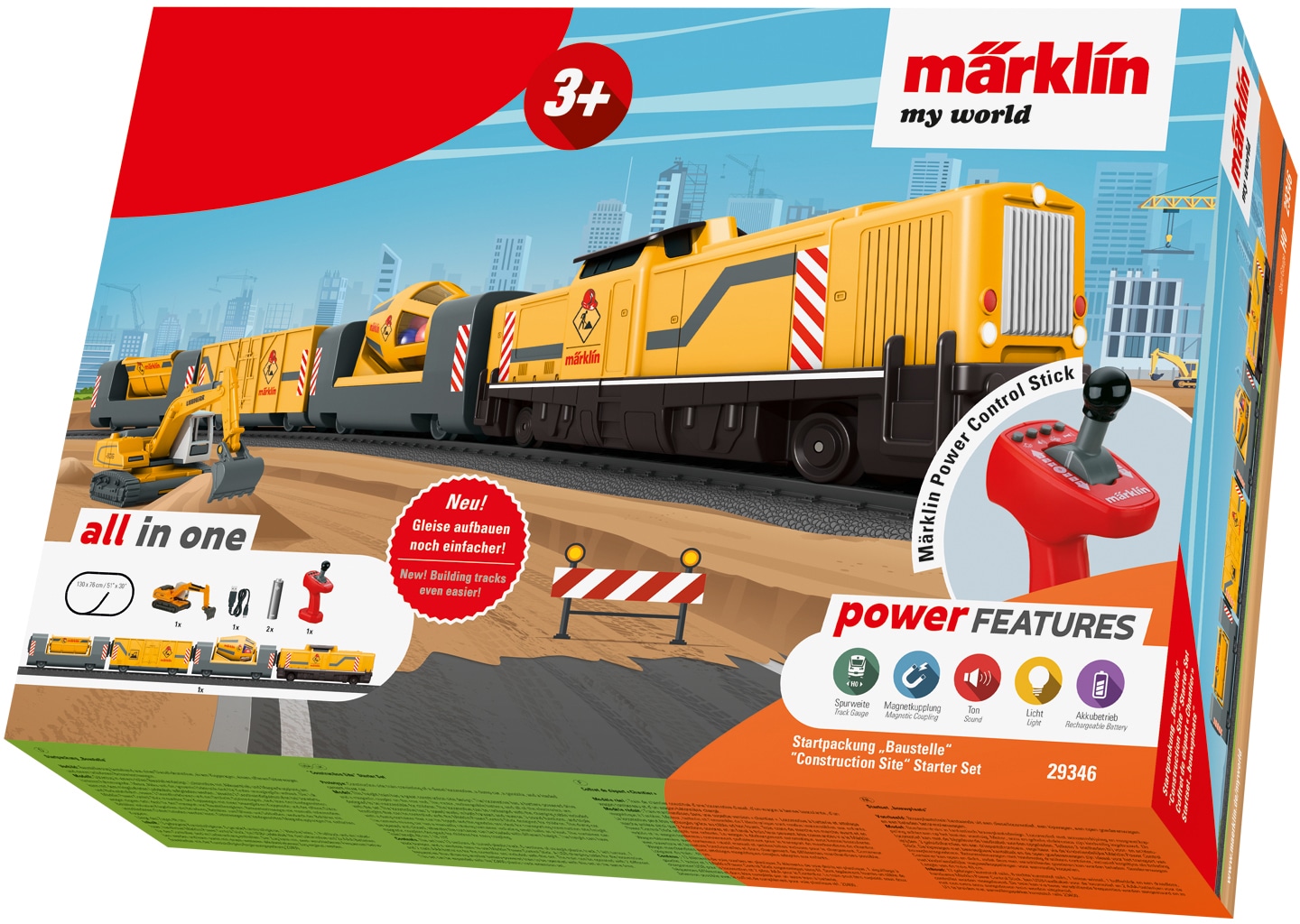 Märklin Modelleisenbahn-Set »Märklin my world - Startpackung Baustelle - 29346«, mit Licht- und Soundeffekten