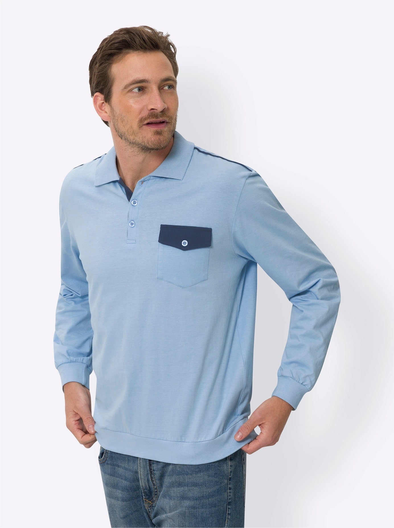 Classic Poloshirt »Langarm-Poloshirt«, (1 tlg.)