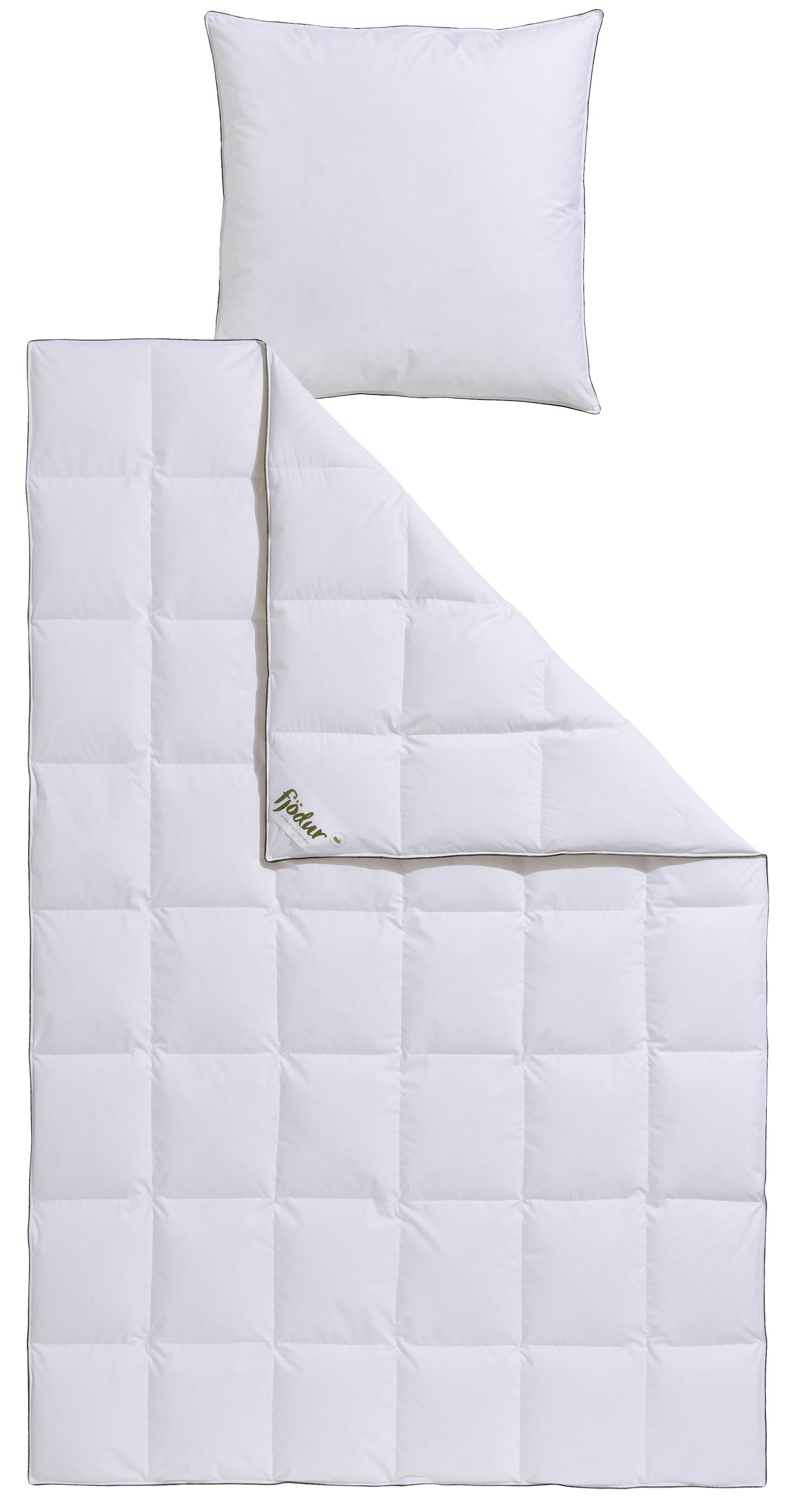 fjödur Gänsedaunenbettdecke + Kopfkissen "Franzisk, Bettwaren-Set, 135x200 günstig online kaufen
