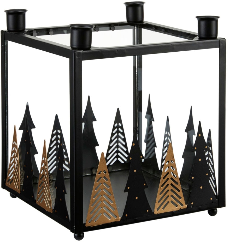 Schneider Adventsleuchter »Weihnachtsdeko«, (1 St.), 4-flammig, aus Glas und Metall, Höhe ca. 23,5 cm