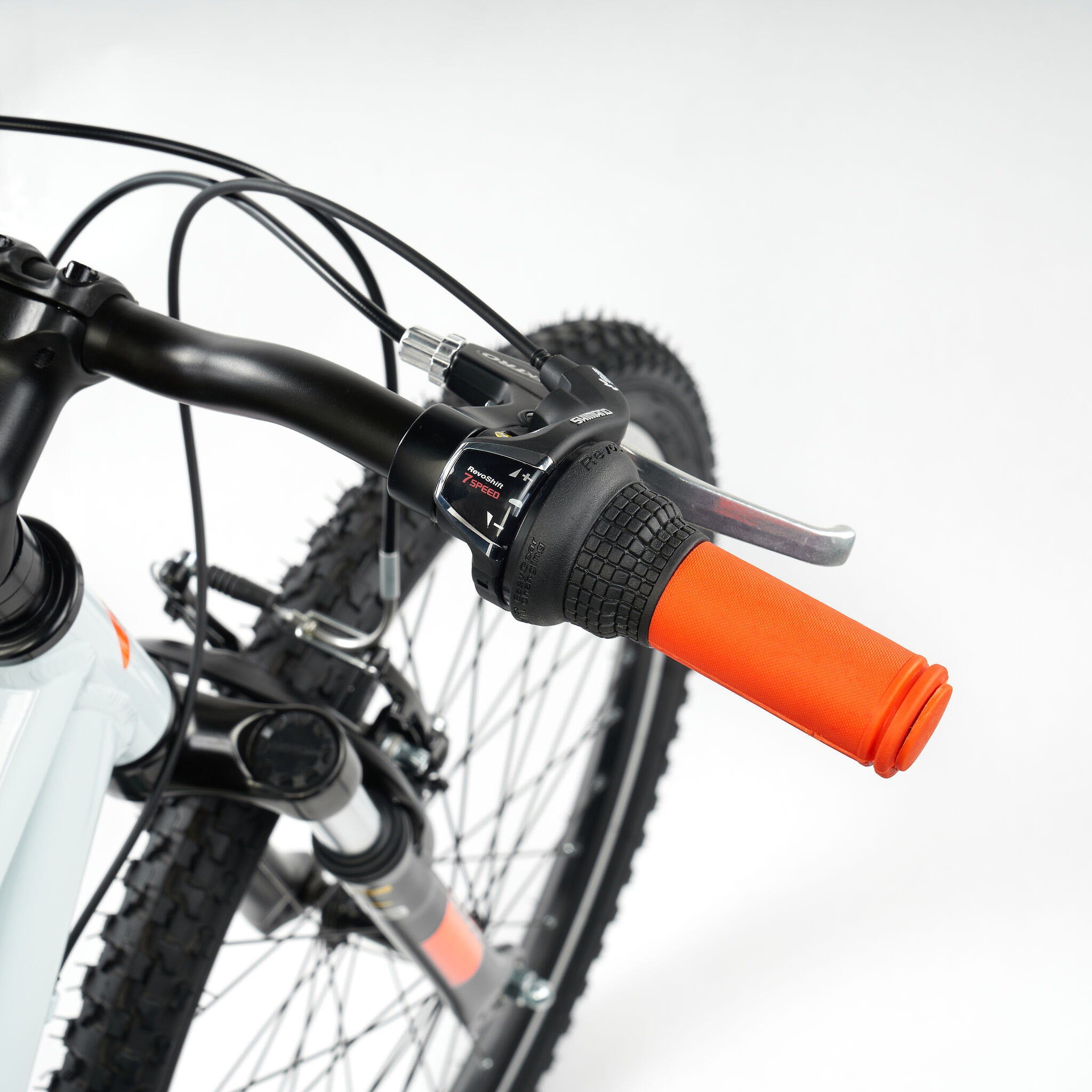 S’COOL Jugendfahrrad »S'COOL Xroc Pro 24-K7 Sky Grey/Neon Orange« 7 Gang Shimano Kettenschaltung