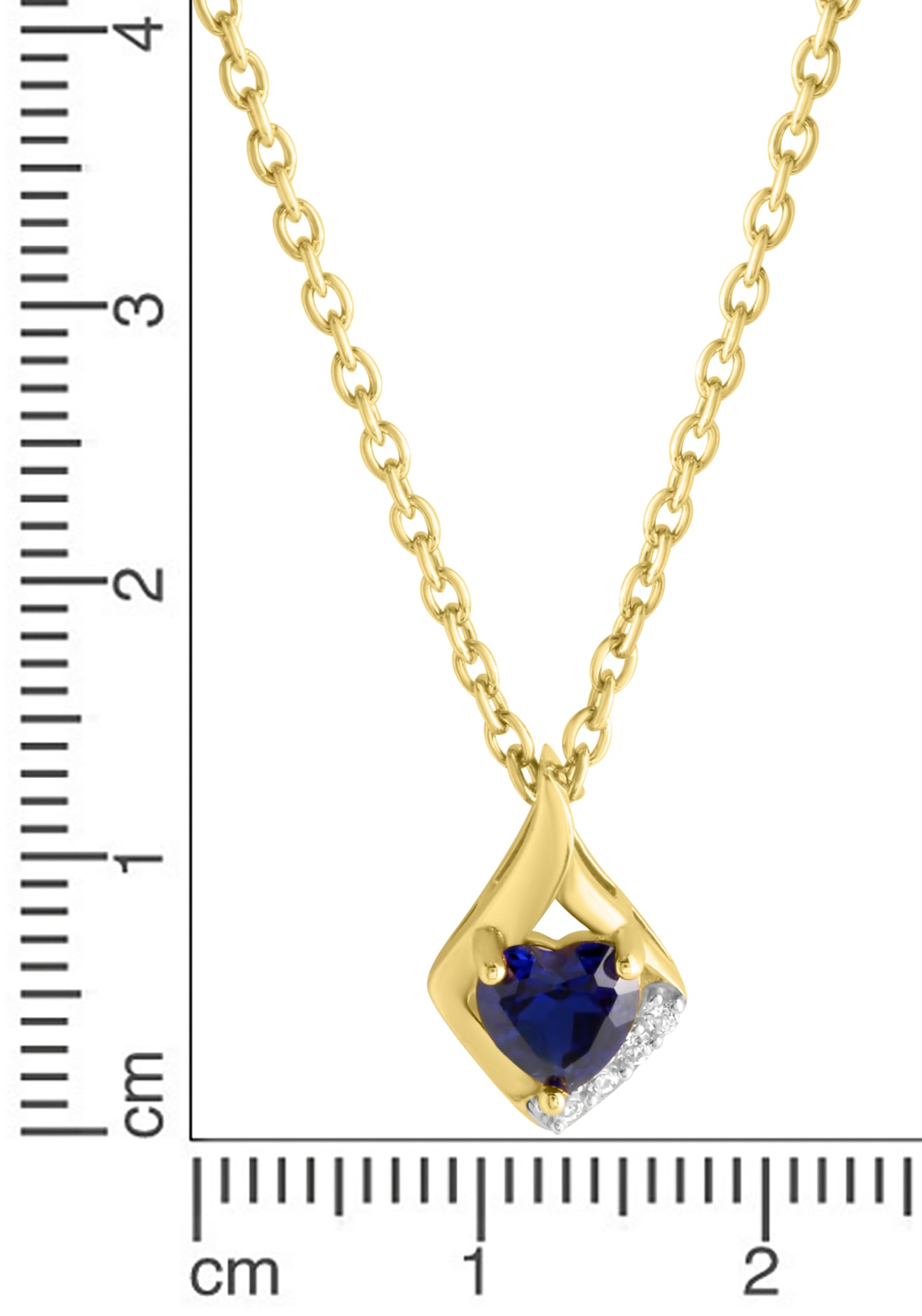 Firetti Kette mit Anhänger »Schmuck Geschenk Silber 925 Halsschmuck Halskette Ankerkette Herz«, mit Saphir (synth.), Zirkonia (synth.)