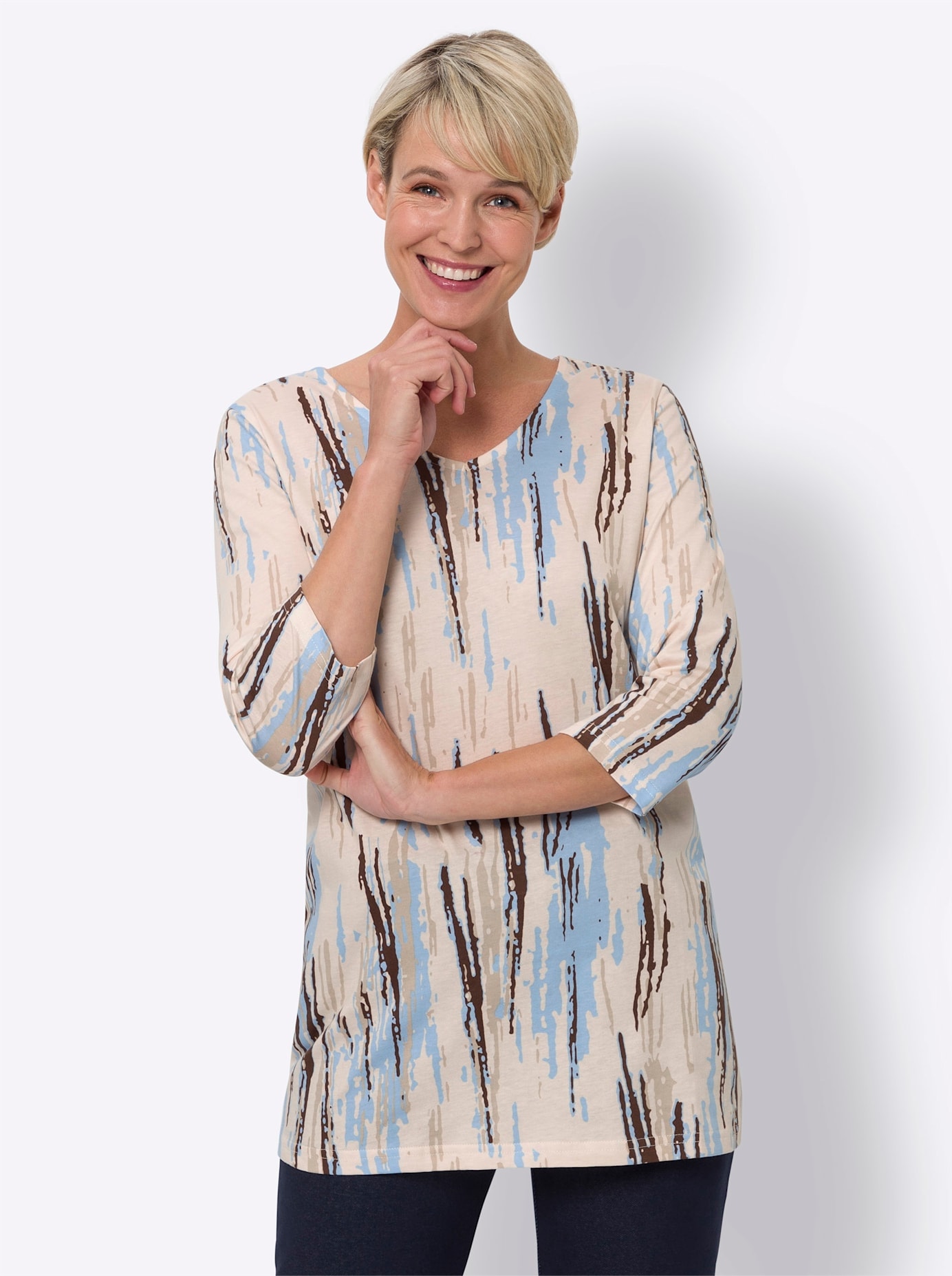 Classic Basics 3/4-Arm-Shirt "Longshirt" 1 Stk. tlg. günstig online kaufen