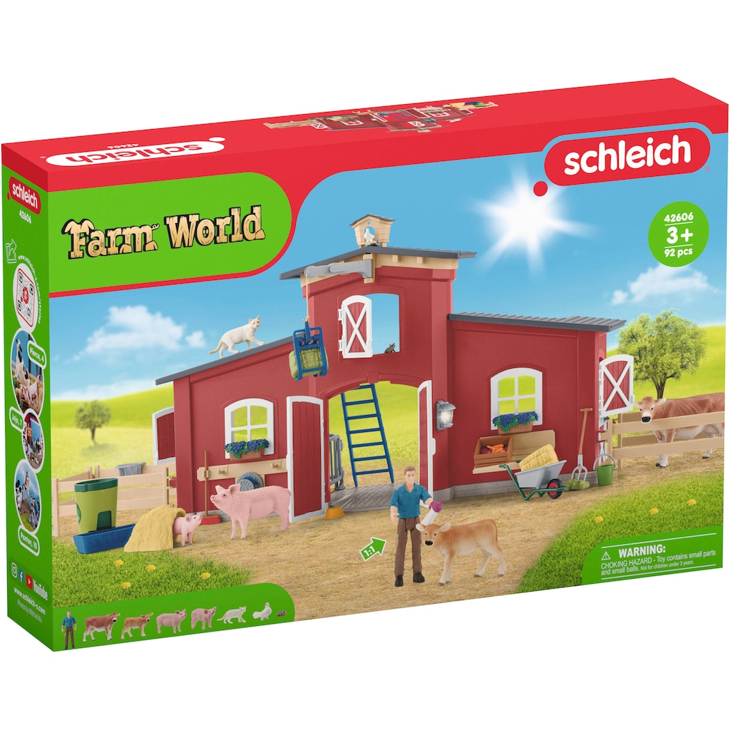 Schleich® Spielwelt »FARM WORLD, Große Farm rot (42606)«, Made in Europe