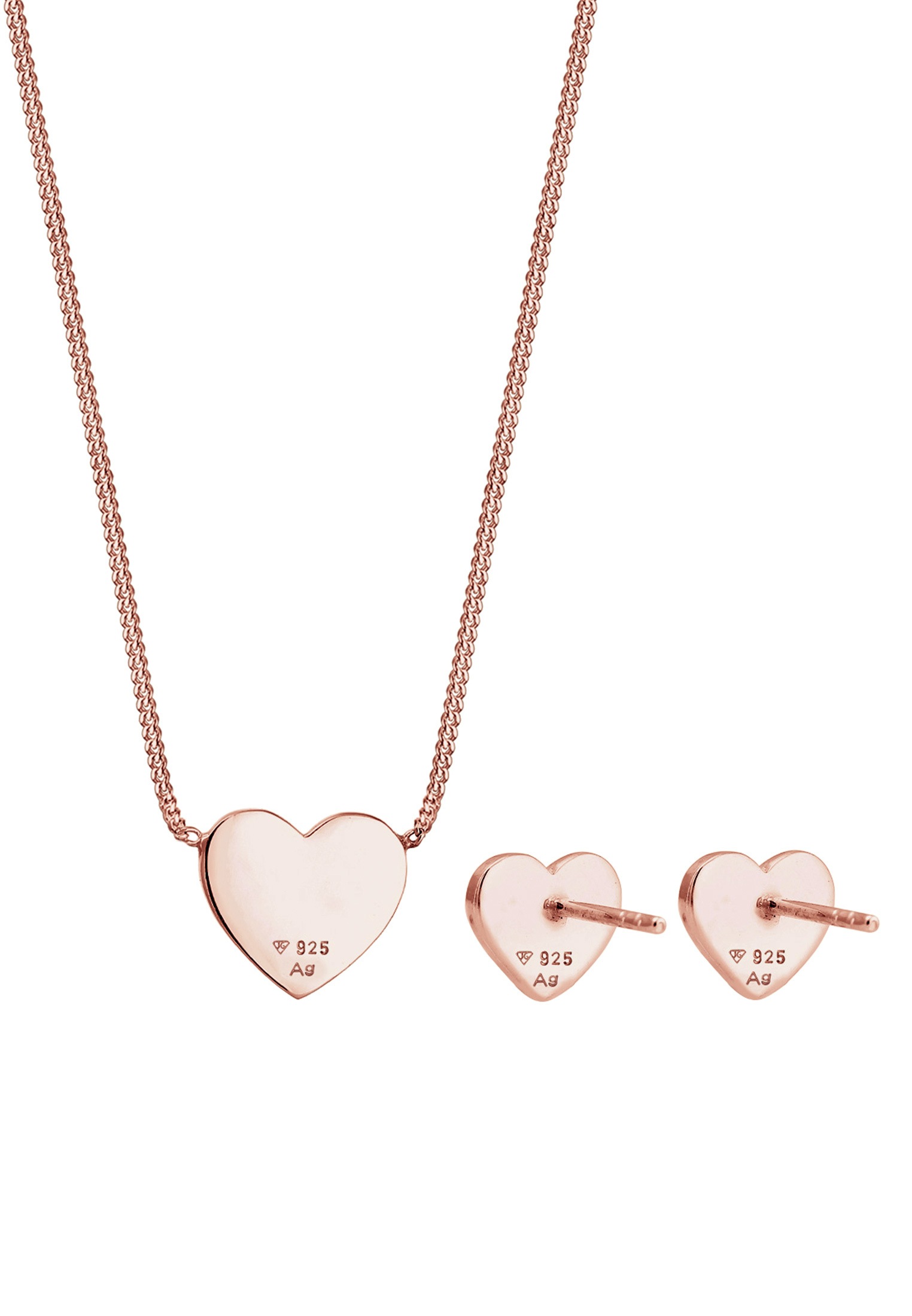 Elli Schmuckset »Herz Liebe Kristalle 925 Silber Playful« ()