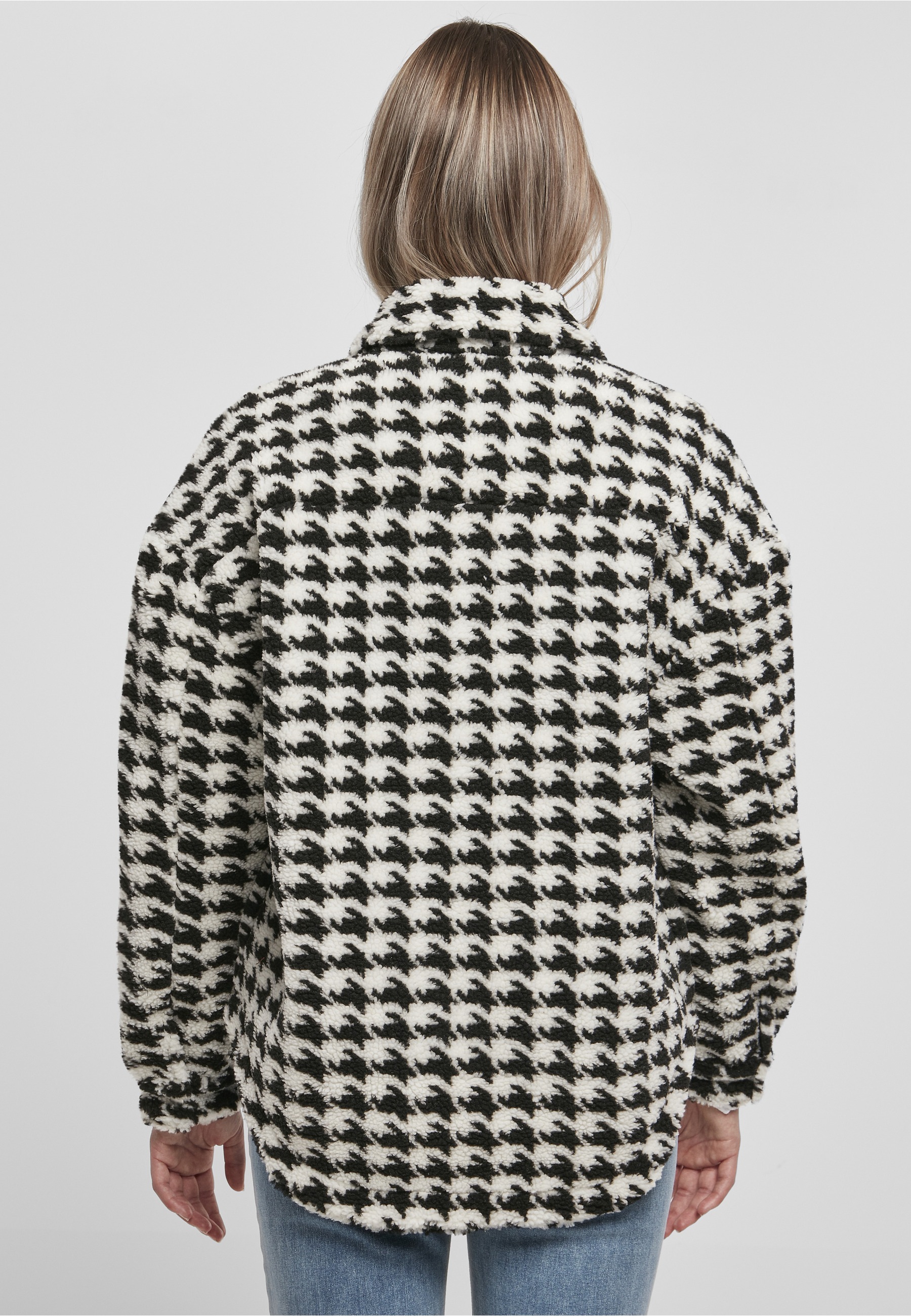 URBAN CLASSICS Langmantel »Urban Classics Damen Ladies AOP Sherpa Overshirt«