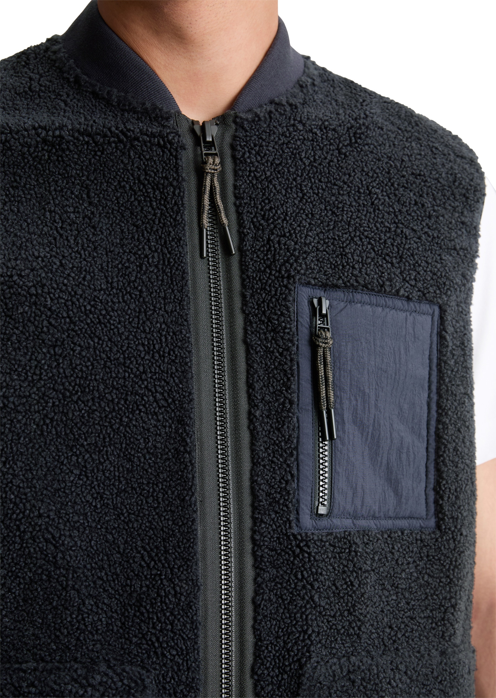Marc O'Polo DENIM Steppweste »mit Nylon-Brusttasche«