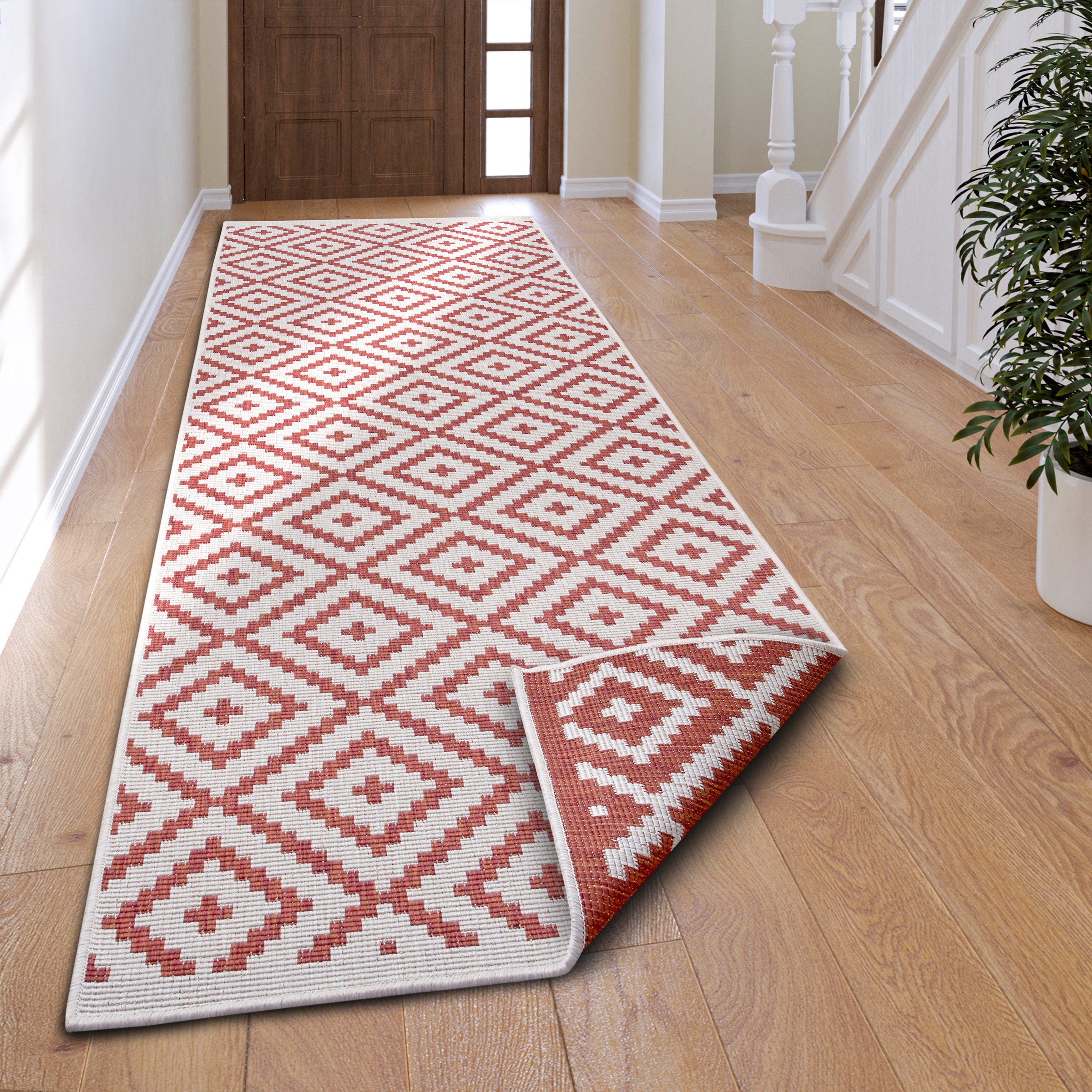 OTTO home Teppich "Ronda Wendeteppich" rechteckig 5 mm Höhe Sisal-Optik, Flachgewebe, In- und Outdoor, geometrisches Boho Design
