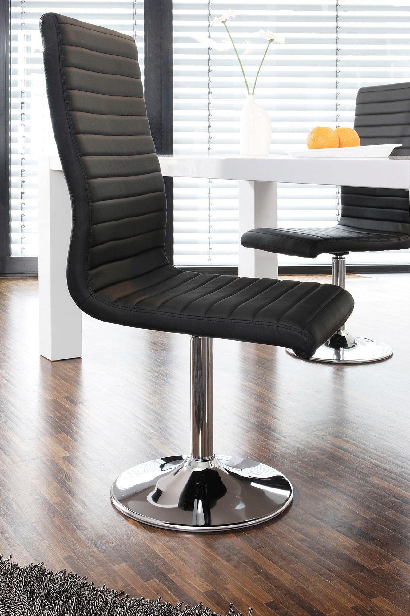 SalesFever Esszimmerstuhl »Komfortabler Armlehnstuhl zum Relaxen« (Set) 4 Stk. Kunstleder mit Drehfunktion