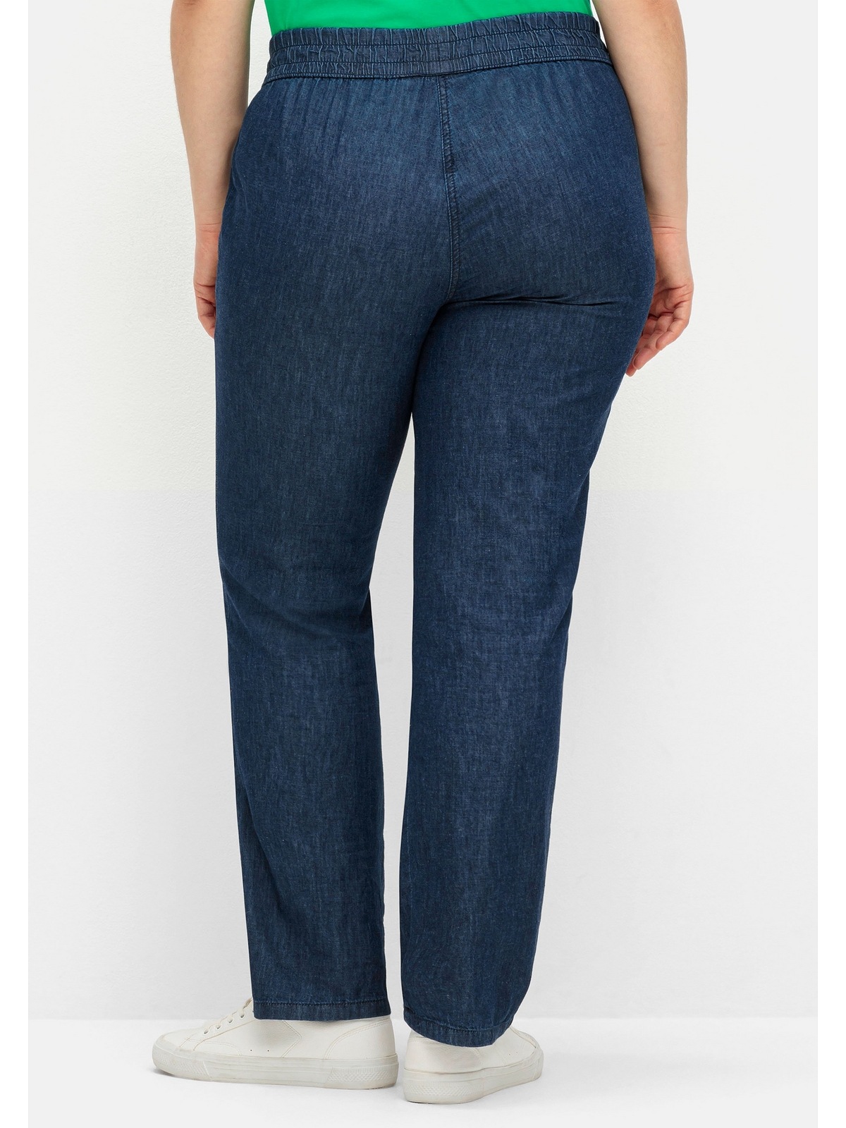 Sheego Schlupfjeans »Große Größen«, mit gesmoktem Rundum-Dehnbund