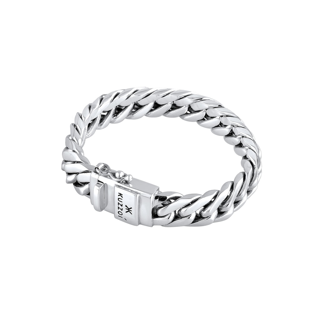 Kuzzoi Armband »Herren Panzerarmband Kastenverschluss 925er Silber«