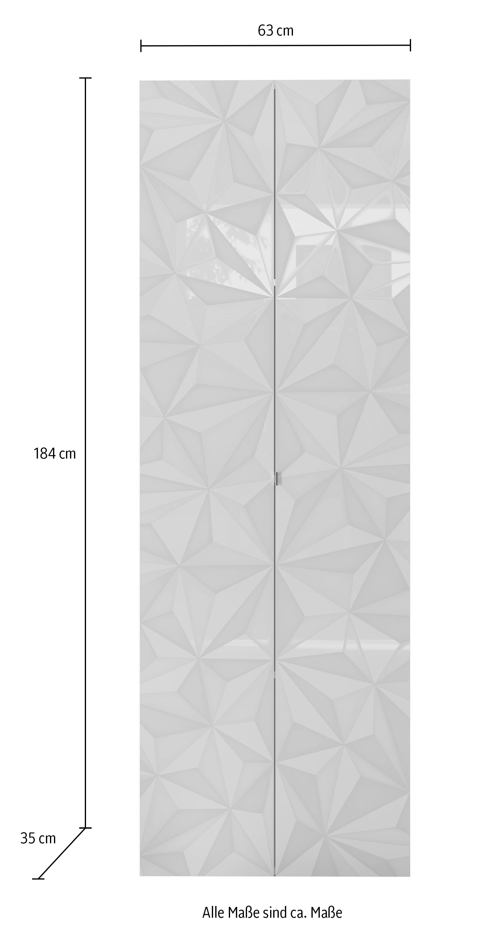 INOSIGN Aktenschrank »Prisma, Breite 63 cm, Höhe 184 cm, 2 Türen (3 Einlegeböden)«, Büroschrank, Mehrzweckschrank, Front mit Siebdruck