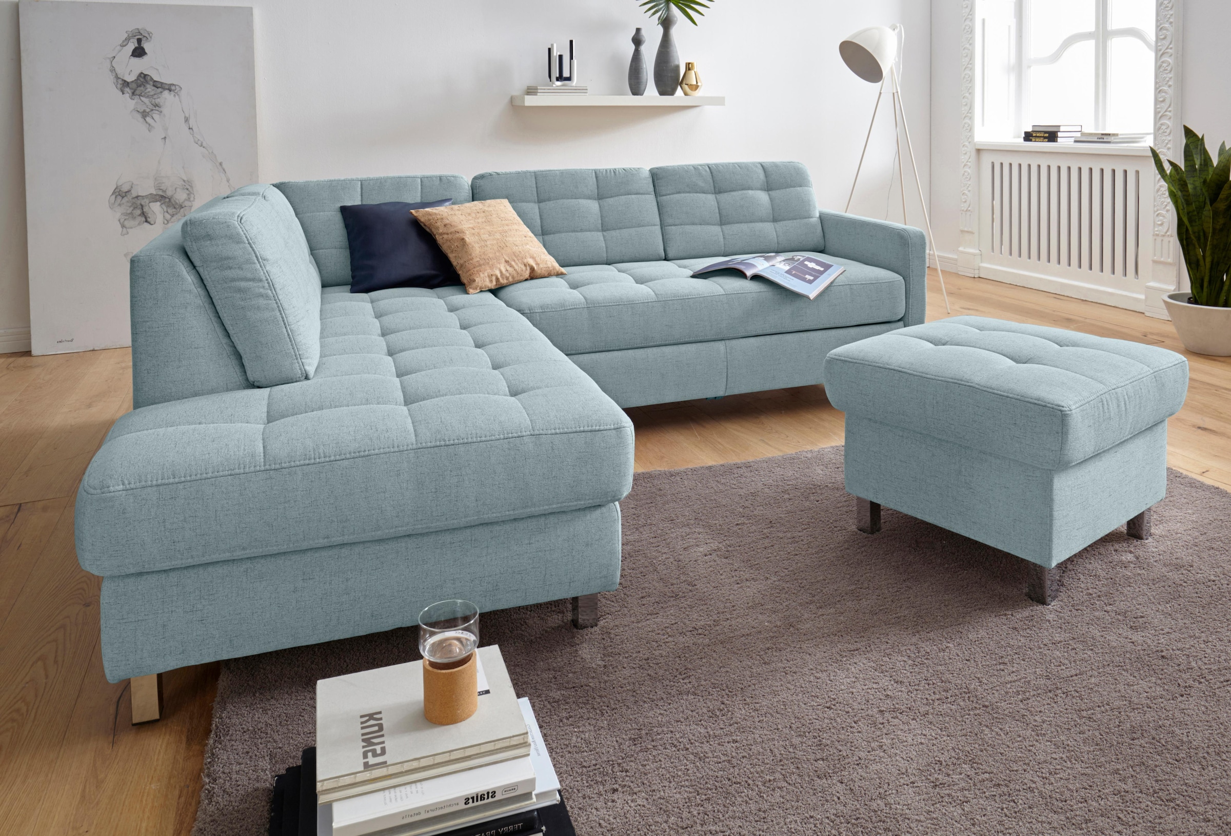 sit&more Ecksofa "Picasso L-Form" wahlweise mit Schlaffunktion und Bettkasten