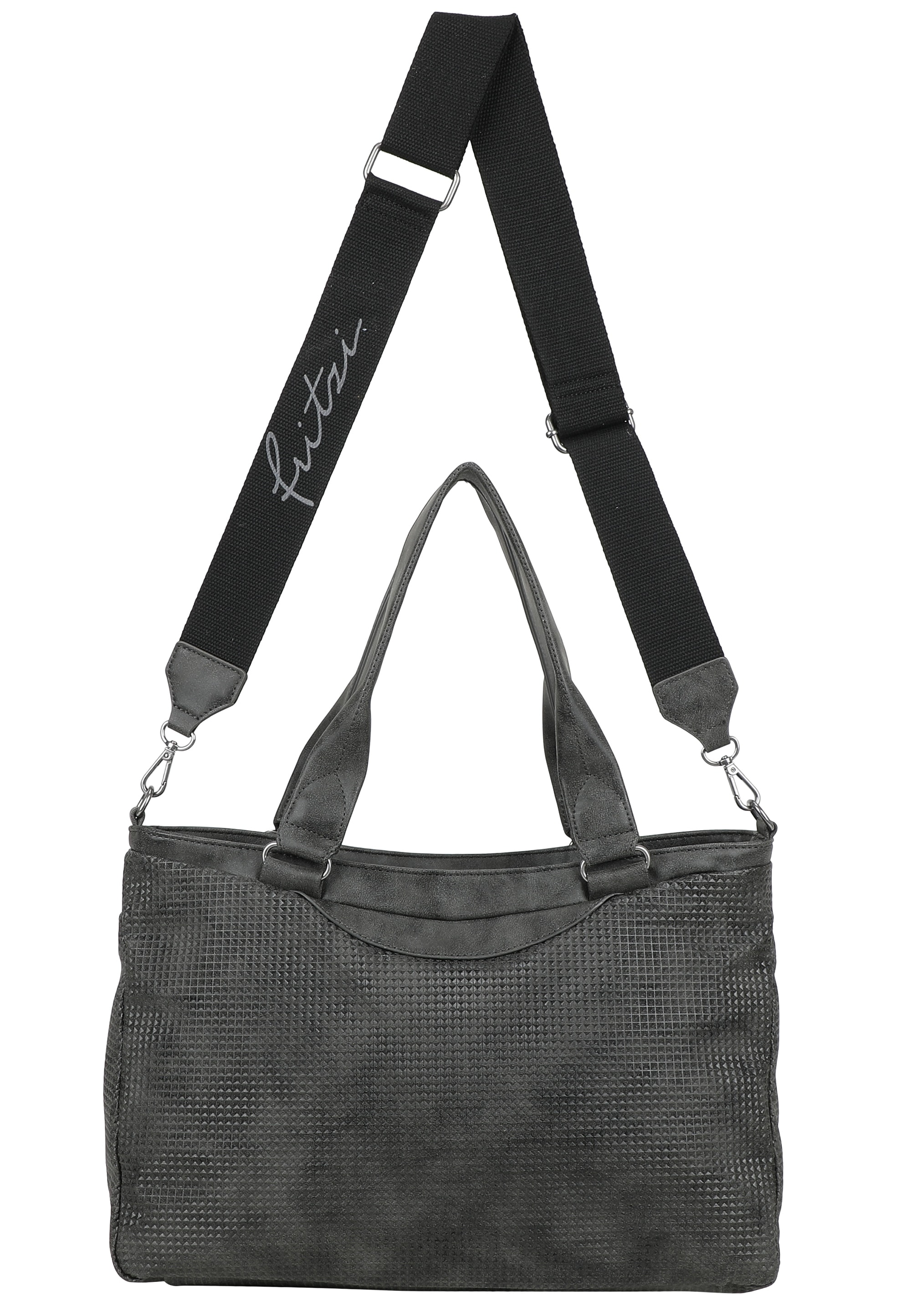 Fritzi aus Preußen Henkeltasche »Joly Waffly Black«, mit kleiner Retro-Pocket-Maus extra