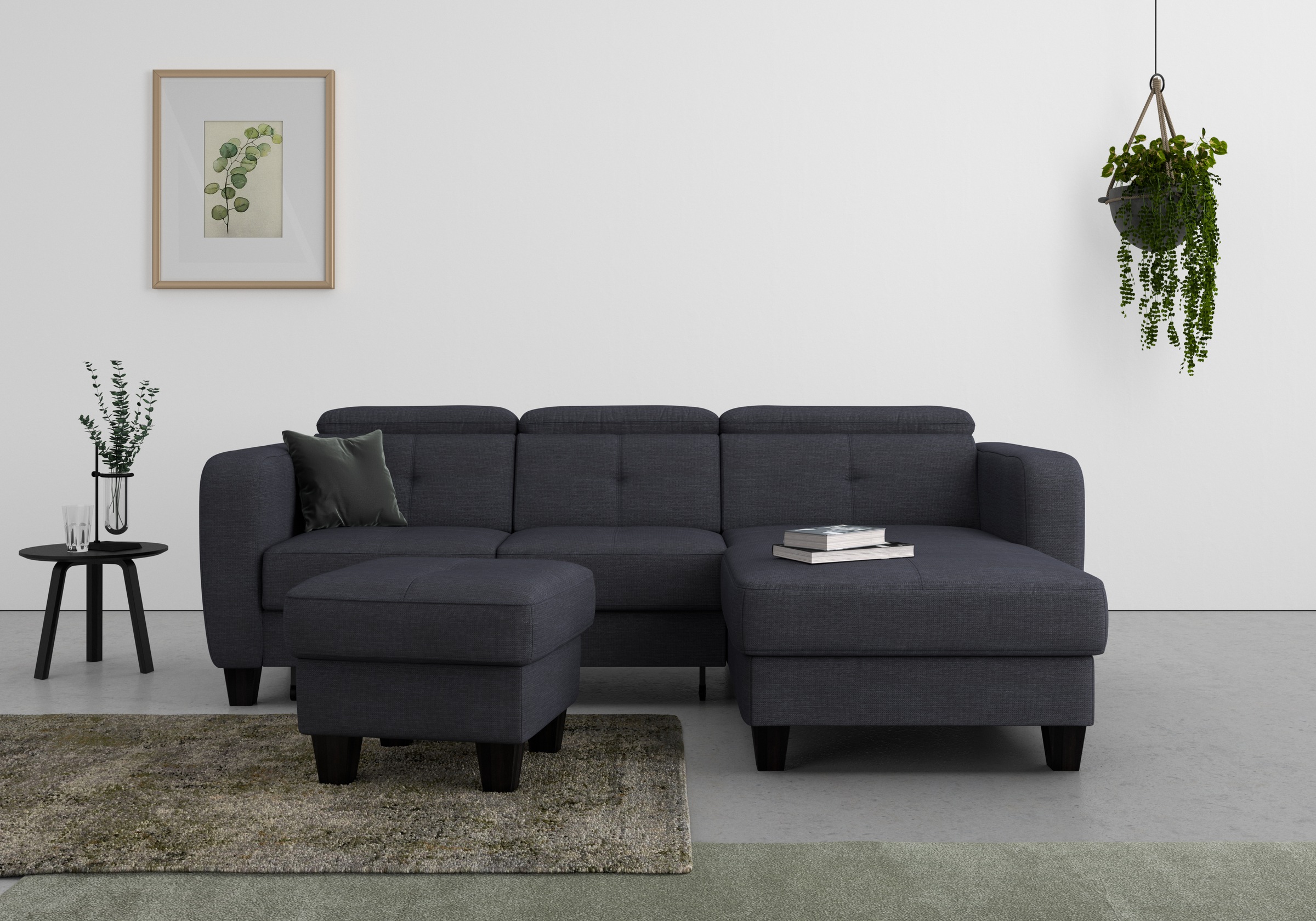 sit&more Ecksofa »Belluci L-Form«, inklusive Federkern, wahlweise mit Bettfunktion und Bettkasten