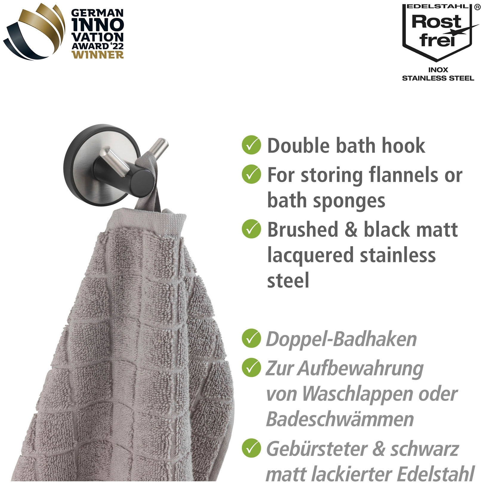WENKO Doppelhaken »UV-Loc® Udine«, ohne Bohren
