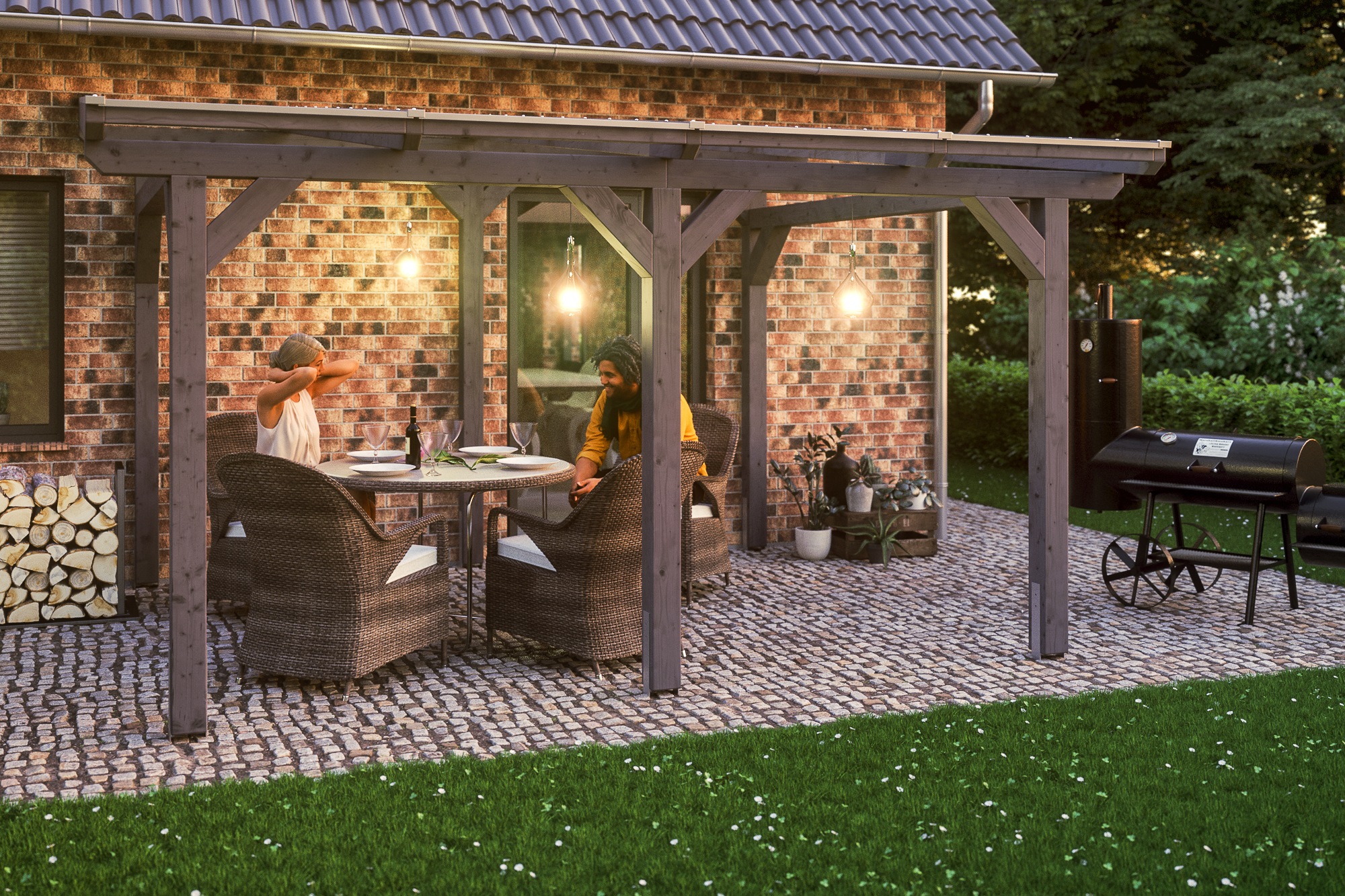 Skanholz Terrassendach »Siena«, Leimholz