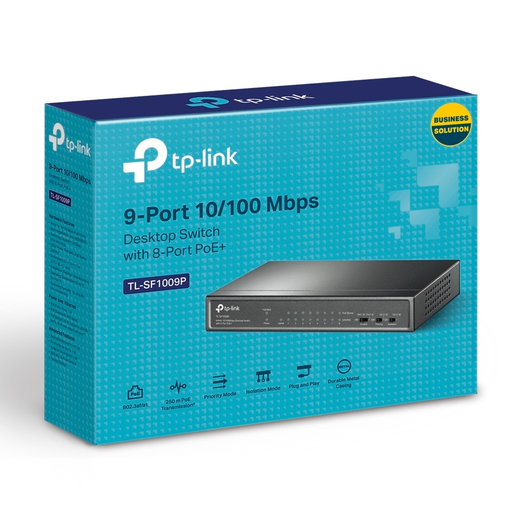 TP-Link Netzwerk-Switch »TL-SF1009P 9-Port 10/100Mbps (8x PoE+) Switch«