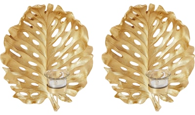 Wandkerzenhalter »Leaf, gold«, (2er-Set)