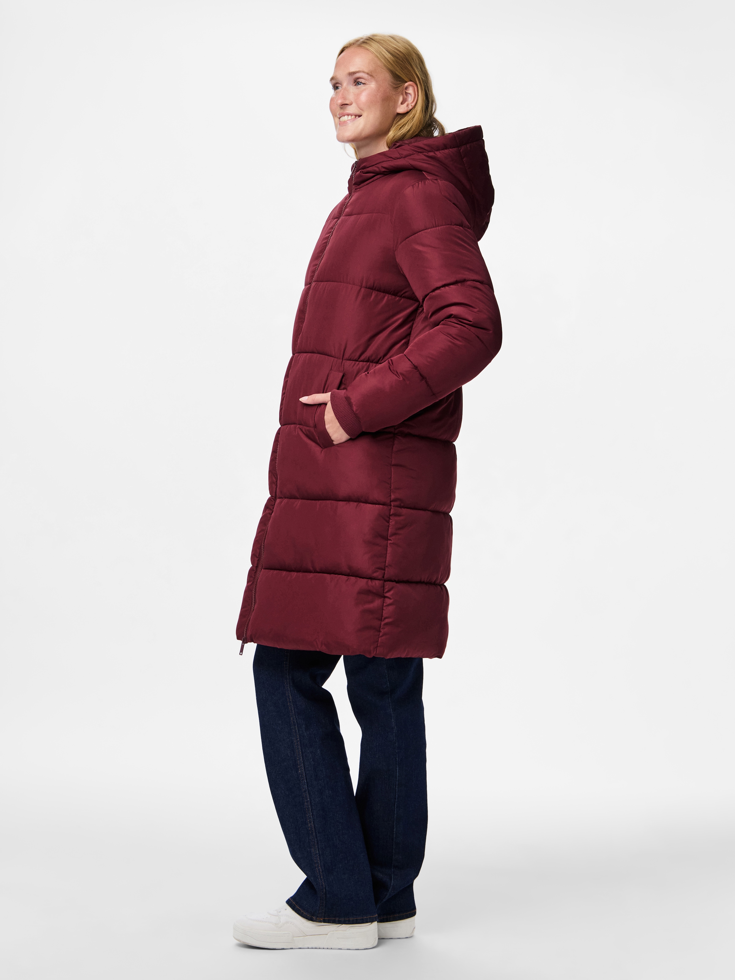 pieces Steppmantel »PCBEE NEW LONG PUFFER JACKET NOOS BC« Kunstfaser