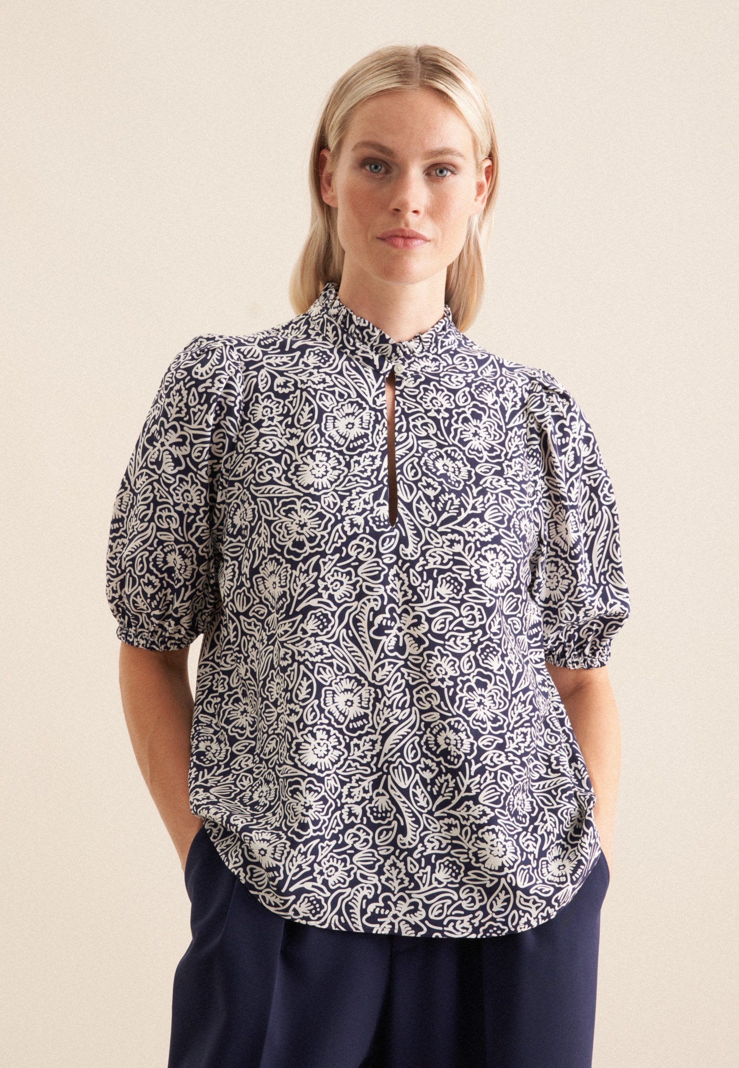 seidensticker Shirtbluse "Schwarze Rose", 1/2 Rundhals Floral günstig online kaufen