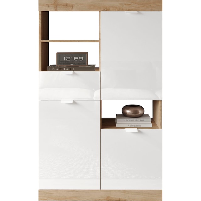 LC Highboard »Slim«, Breite 91 cm, weiß Hochglanz Lack | BAUR