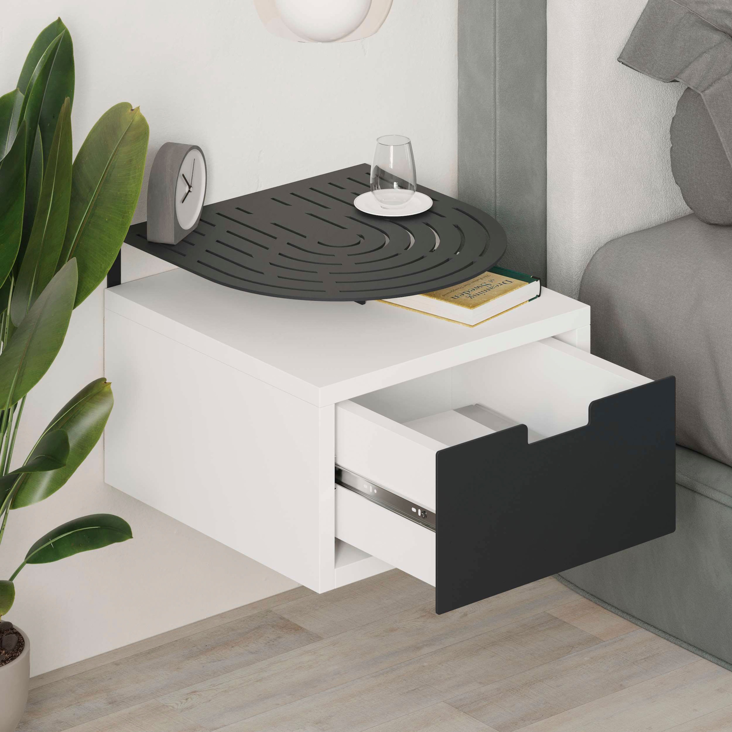 Decortie Nachttisch »OSLO NACHTTISCH«, (Packung, 1 St.), Leichte Montage, Lagerung, Platzsparend