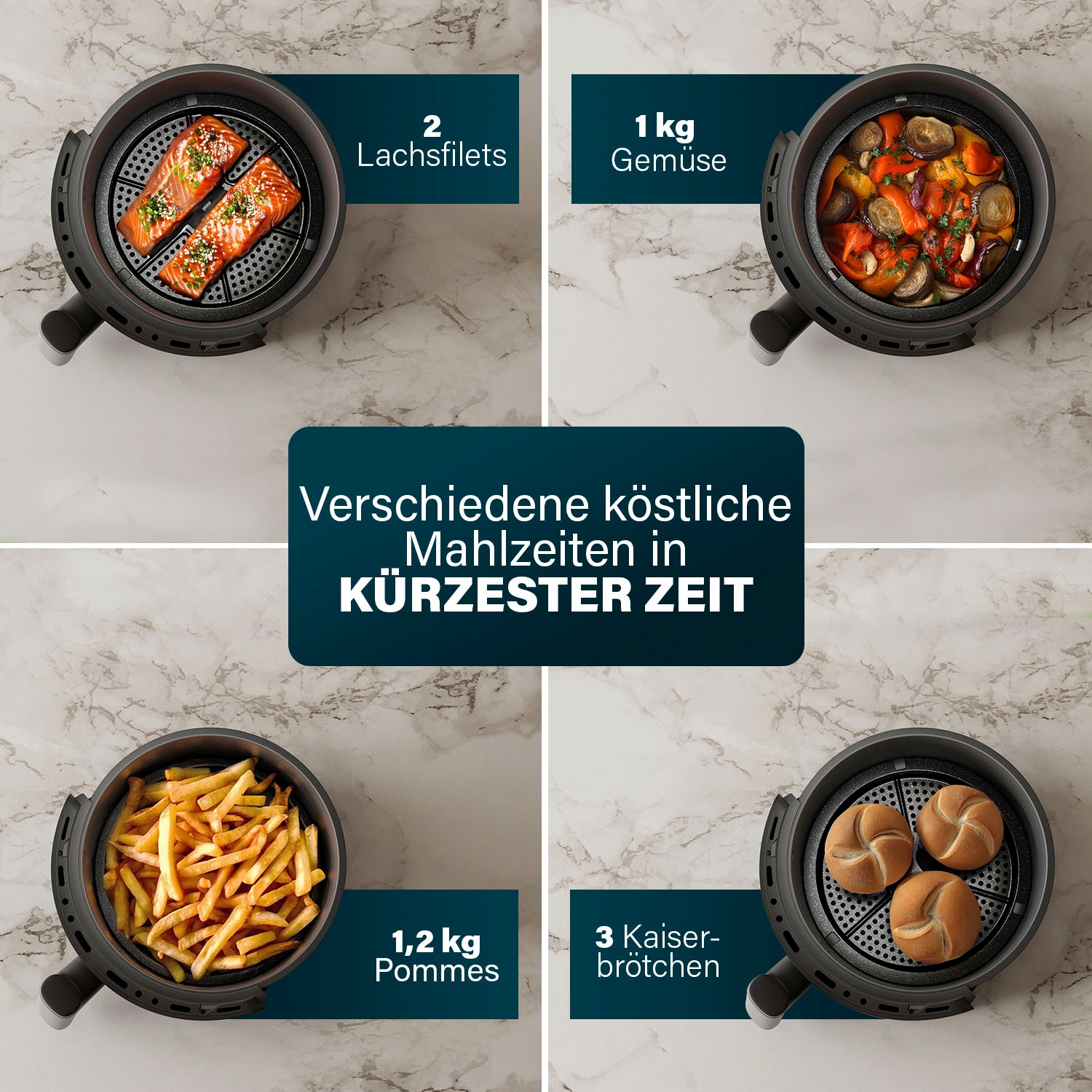 PRINCESS Heißluftfritteuse »182270 Cyclone Vision Airfryer«, 1500 W, Fassungsvermögen 5 l