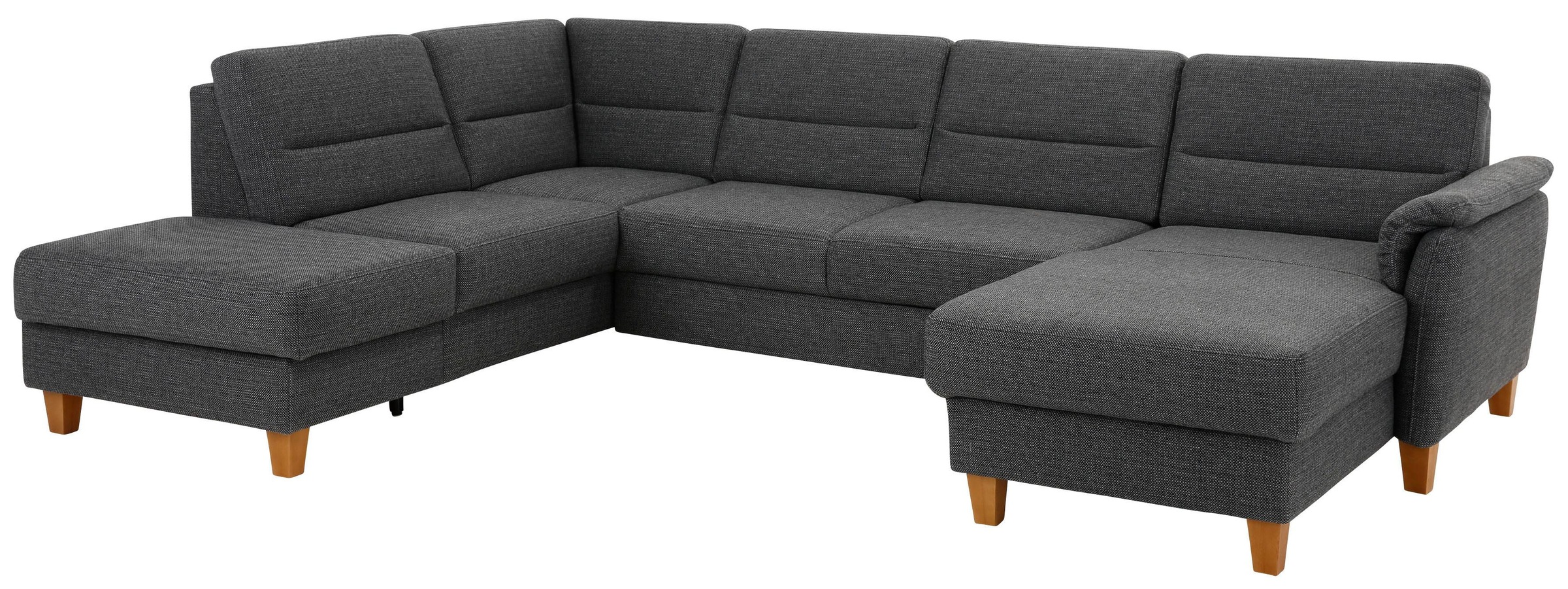 Home affaire Wohnlandschaft "Palmera U-Form, B: 308 cm, große Stoff + Leder Auswahl" mit Schlaffunktion, optional Bettkasten, Federkern, XXL-Wohnlandschaft