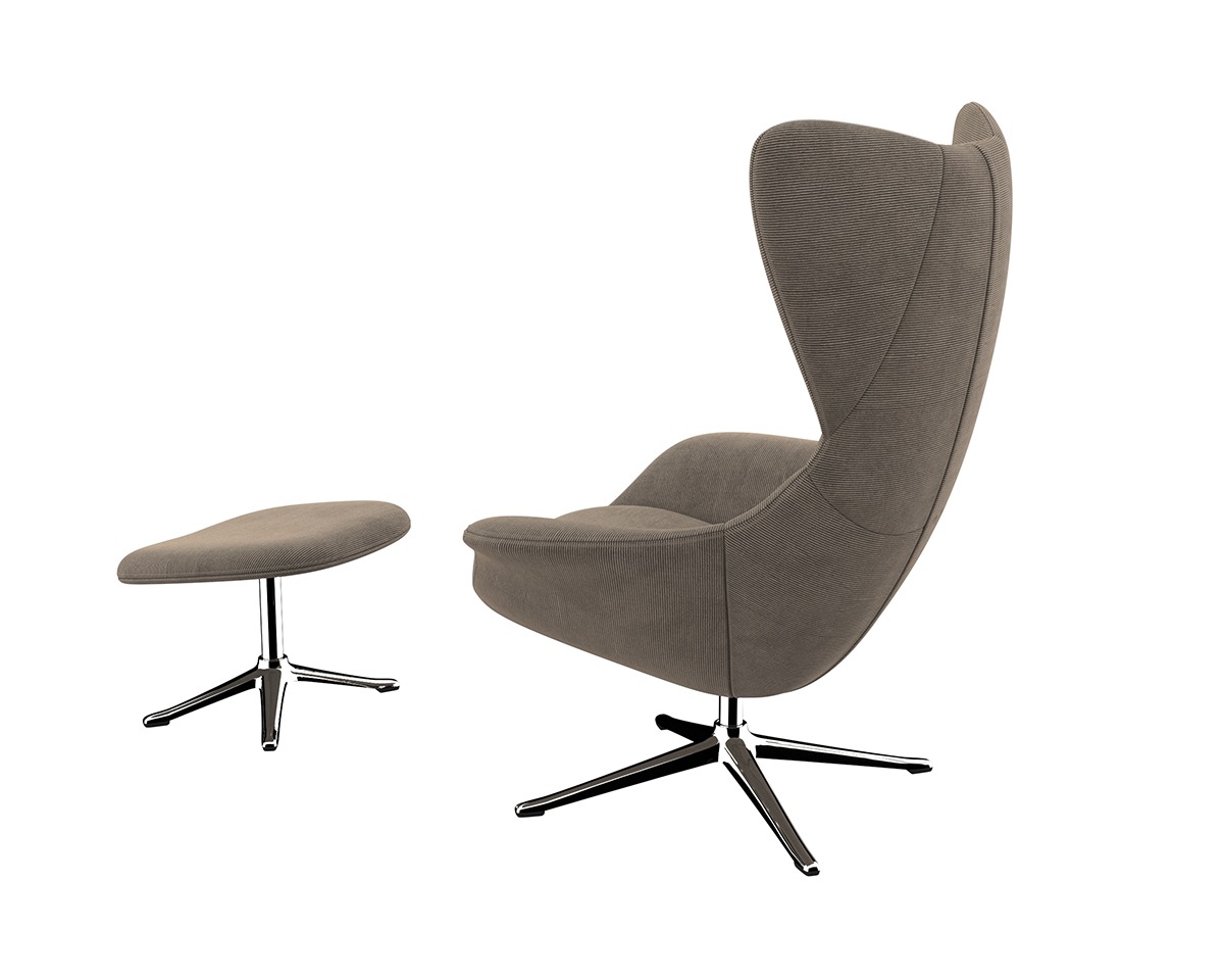 Thumbnail - FLEXLUX Polsterhocker "Stilo Fußstütze, für Beinauflage zur besseren Entspannung,", Fuß Aluminium, Fußhocker für Drehses...