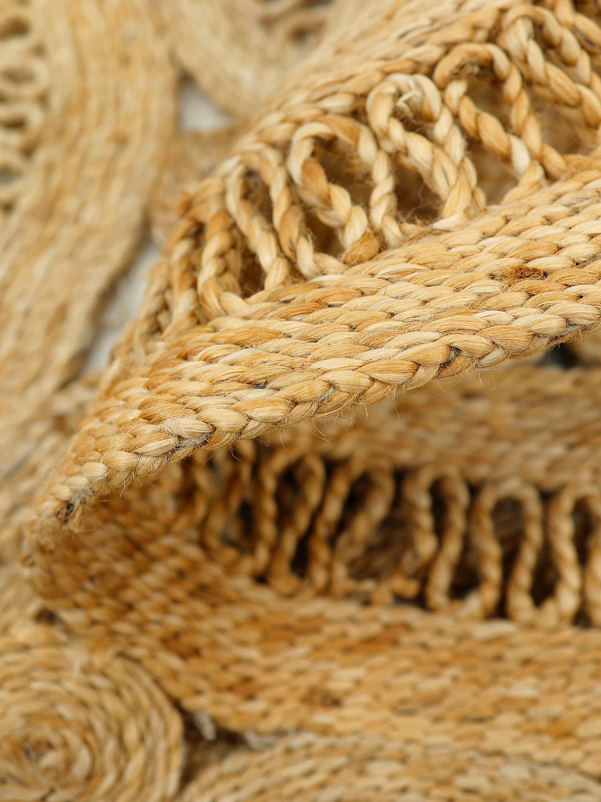 carpetfine Sisalteppich »Juteteppich Paul«, rund, 13 mm Höhe, natürliches Pflanzenmaterial von Hand gewebt, Boho Style