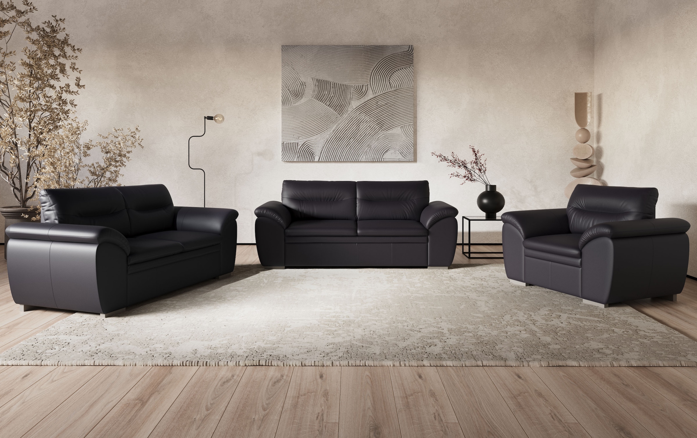 COTTA Polstergarnitur "Leandra", Set bestehend aus: 2-Sitzer & 2,5-Sitzer günstig online kaufen