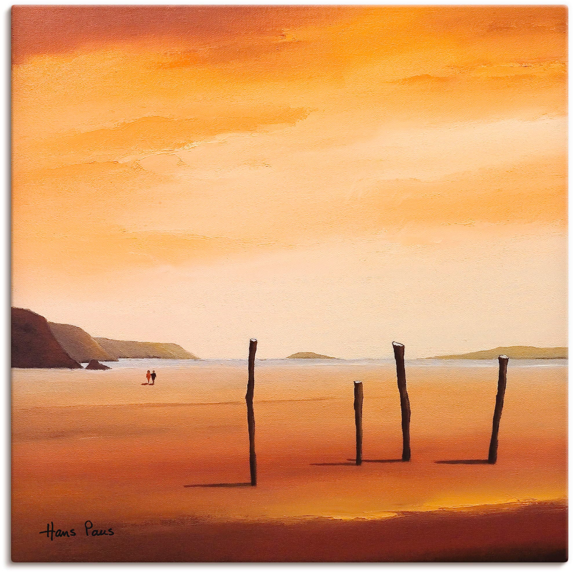 Artland Leinwandbild "Abend II" Strand 1 Stk. tlg. auf Holzrahmen gespannt günstig online kaufen