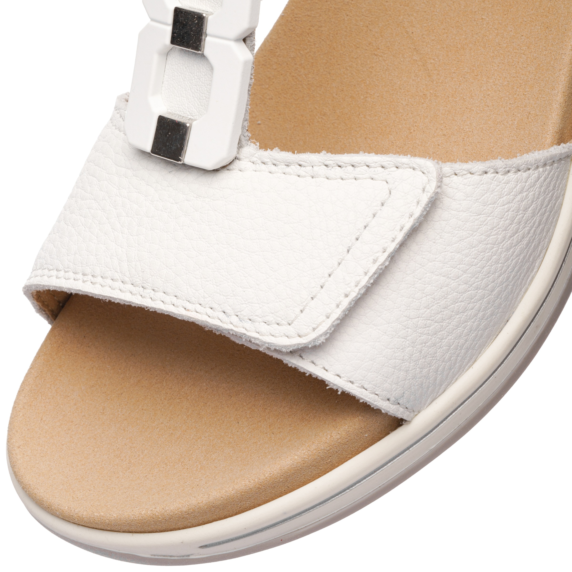 Keilsandalette ARA "OSAKA-S", Damen, Gr. 39, weiß, Glattleder, unifarben, Basic, Schuhe, Keilabsatz, Riemchensandale mit High Soft-Funktion, H-Weite 2