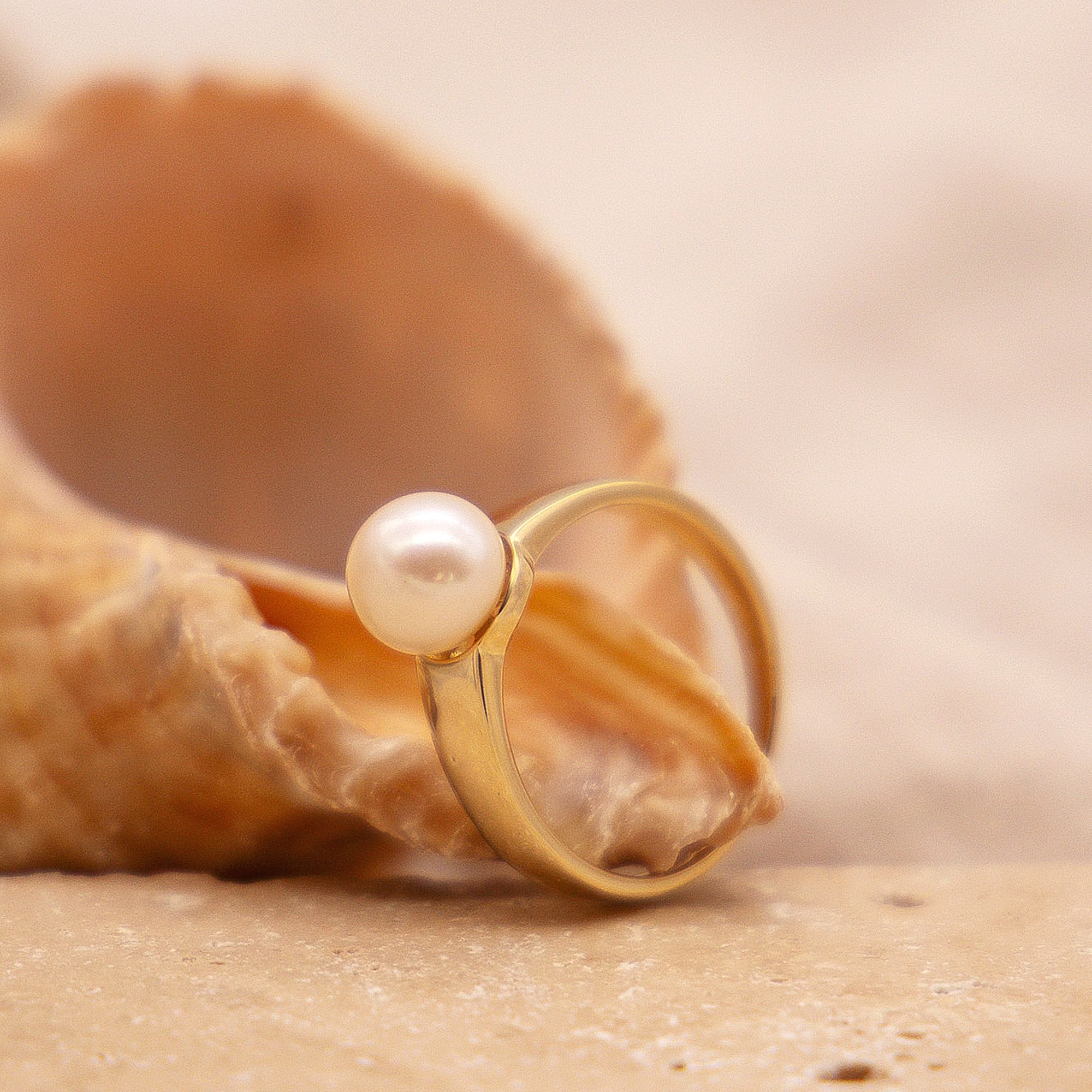 Fascination by Ellen K. Fingerring »Gold 375 Perle weiß 7,5-8mm«