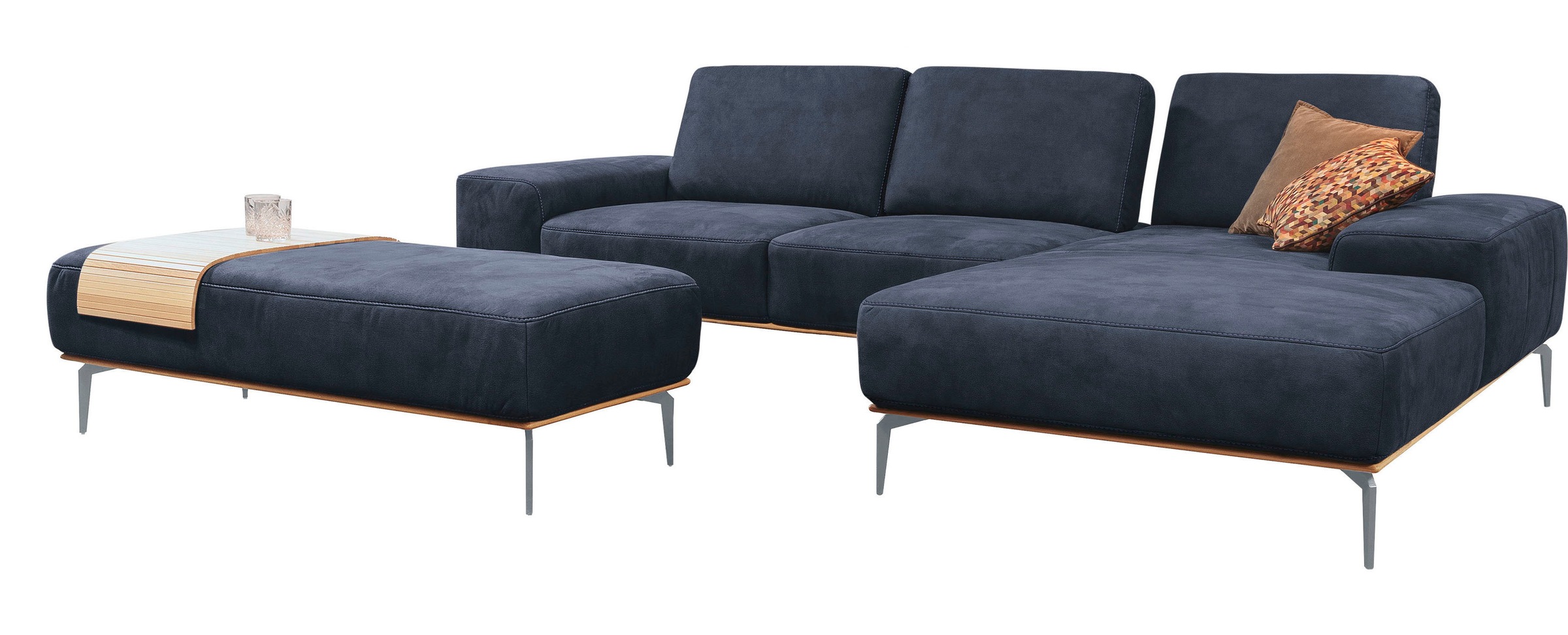 W.SCHILLIG Ecksofa "run", mit elegantem Holzsockel, Füße in Silber matt, Br günstig online kaufen