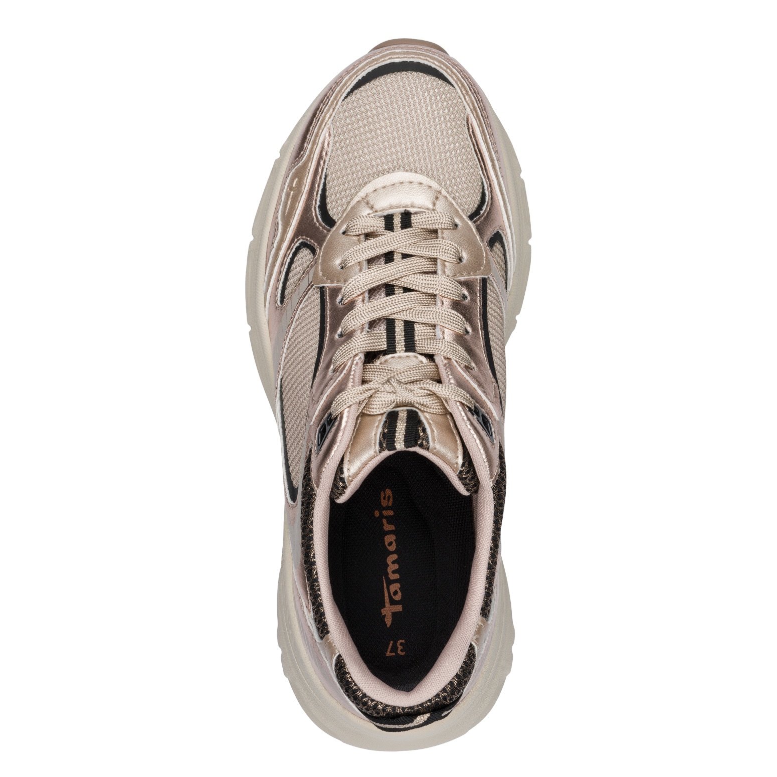 Tamaris Plateausneaker, Freizeitschuh, Halbschuh, Schnürer, Details in Metallicoptik