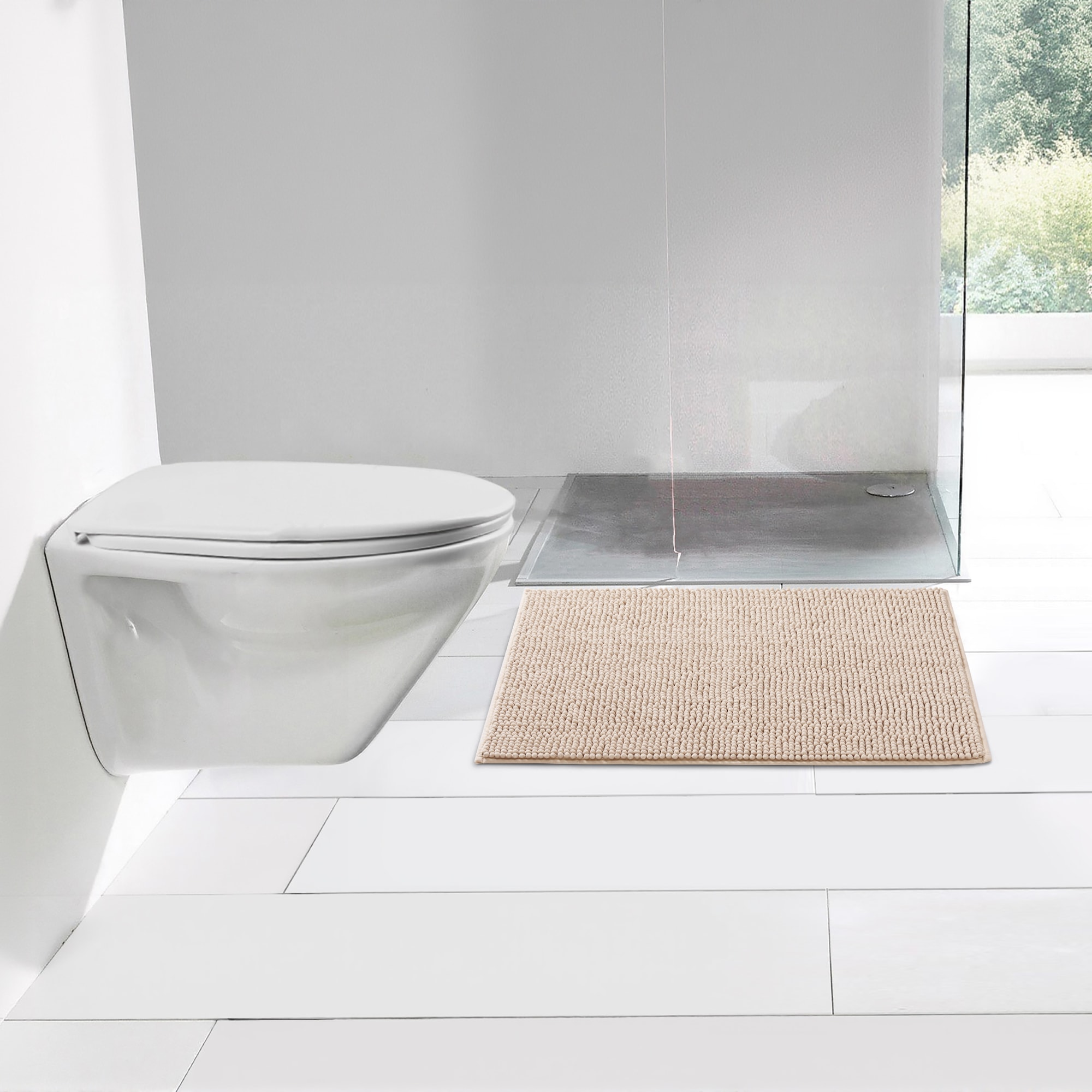 my home Badematte »Vanessa Chenille, Badvorleger, Badezimmer Teppich, Duschvorleger«, beidseitig nutzbar-strapazierfähig-fußbodenheizungsgeeignet-schnell trocknend, Uni Farben, besonders weich, rechteckig