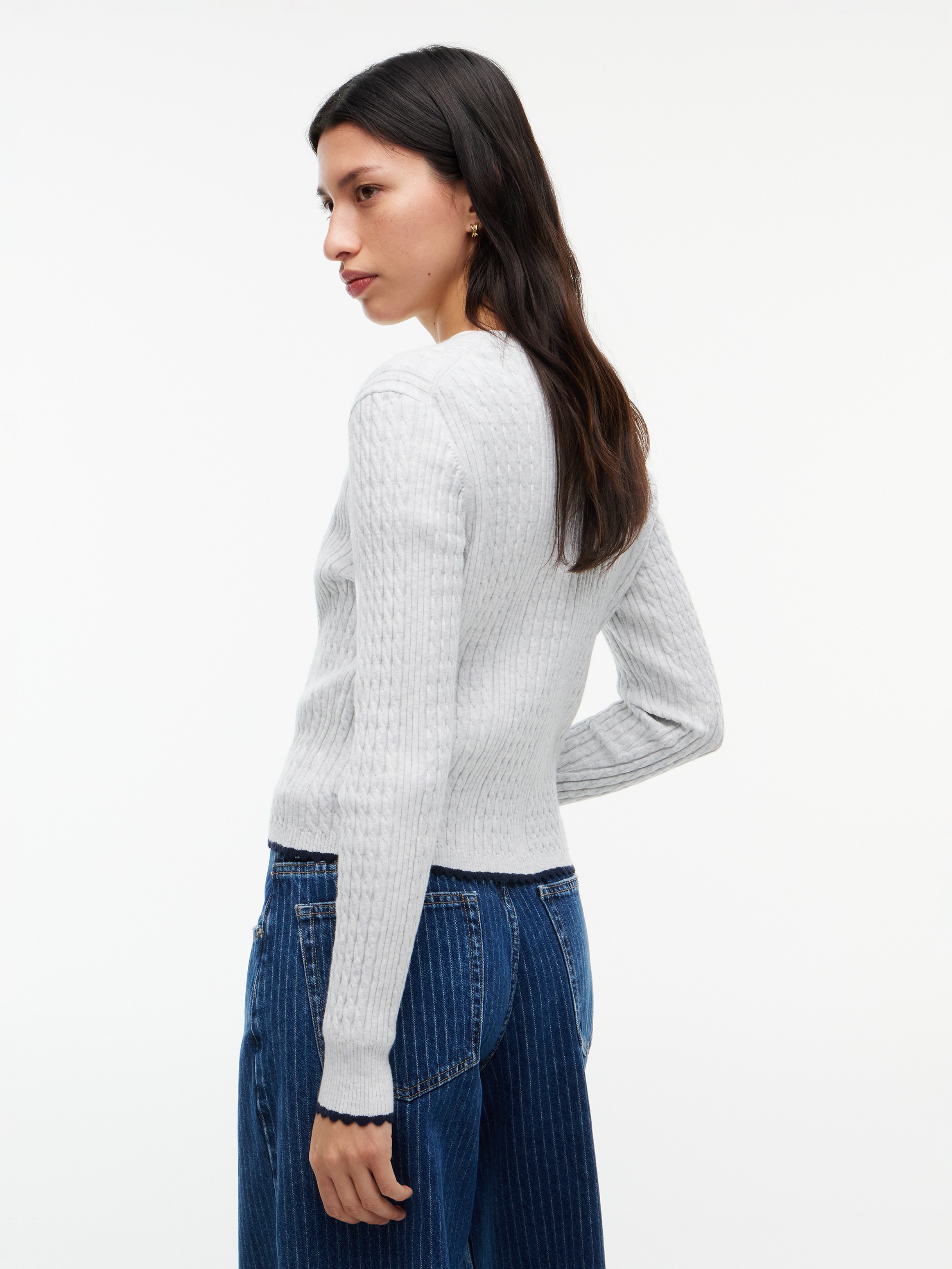 Tommy Jeans Strickjacke »TJW CABLE CREW NECK CARDIGAN EXT« Viskosemischung, mit Zopfmuster
