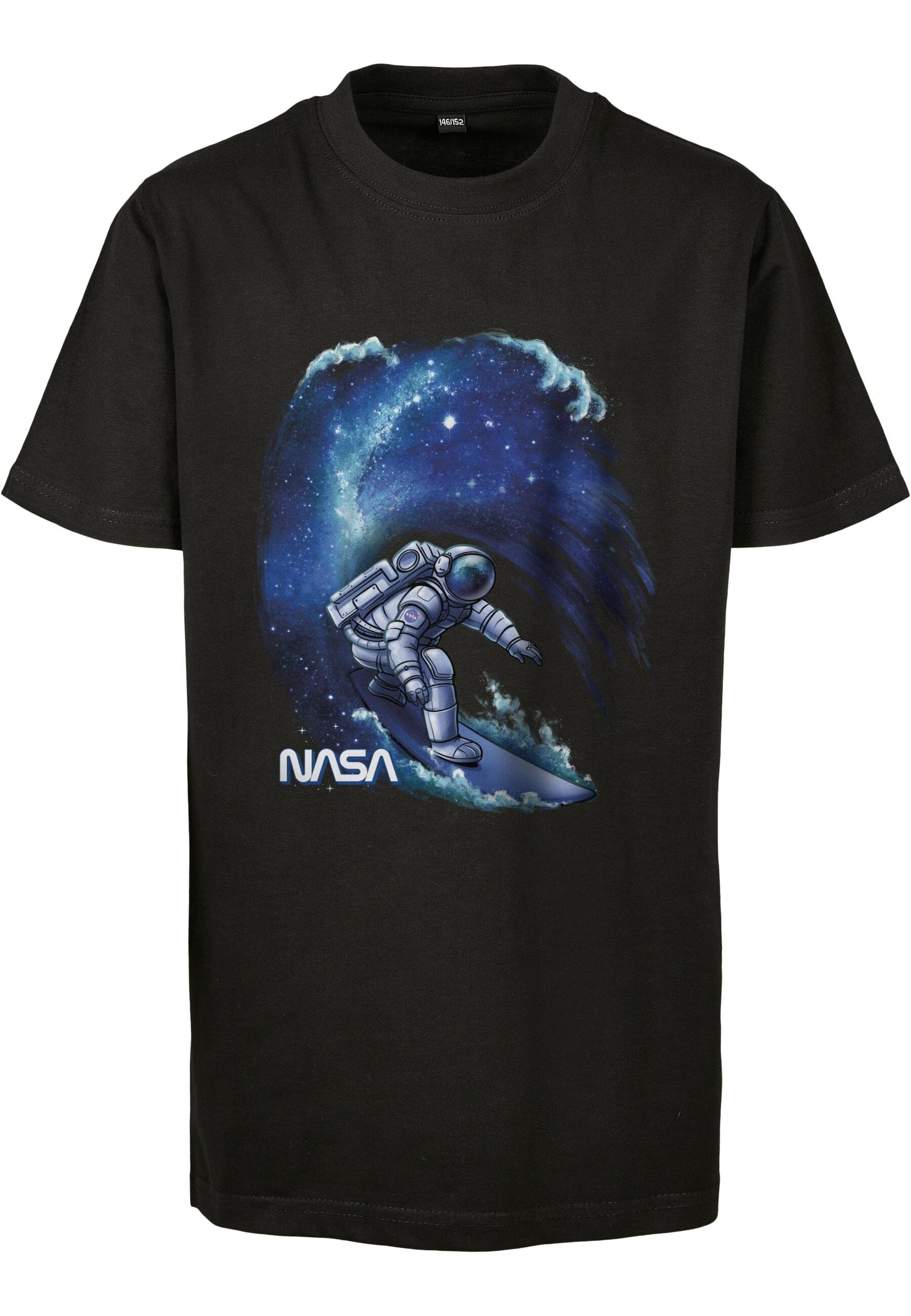 MISTERTEE Mädchen T-Shirt "MisterTee Kids Kids NASA Surf Tee"schwarz, Gr. 158, bedruckt, 100% Baumwolle, Shirts