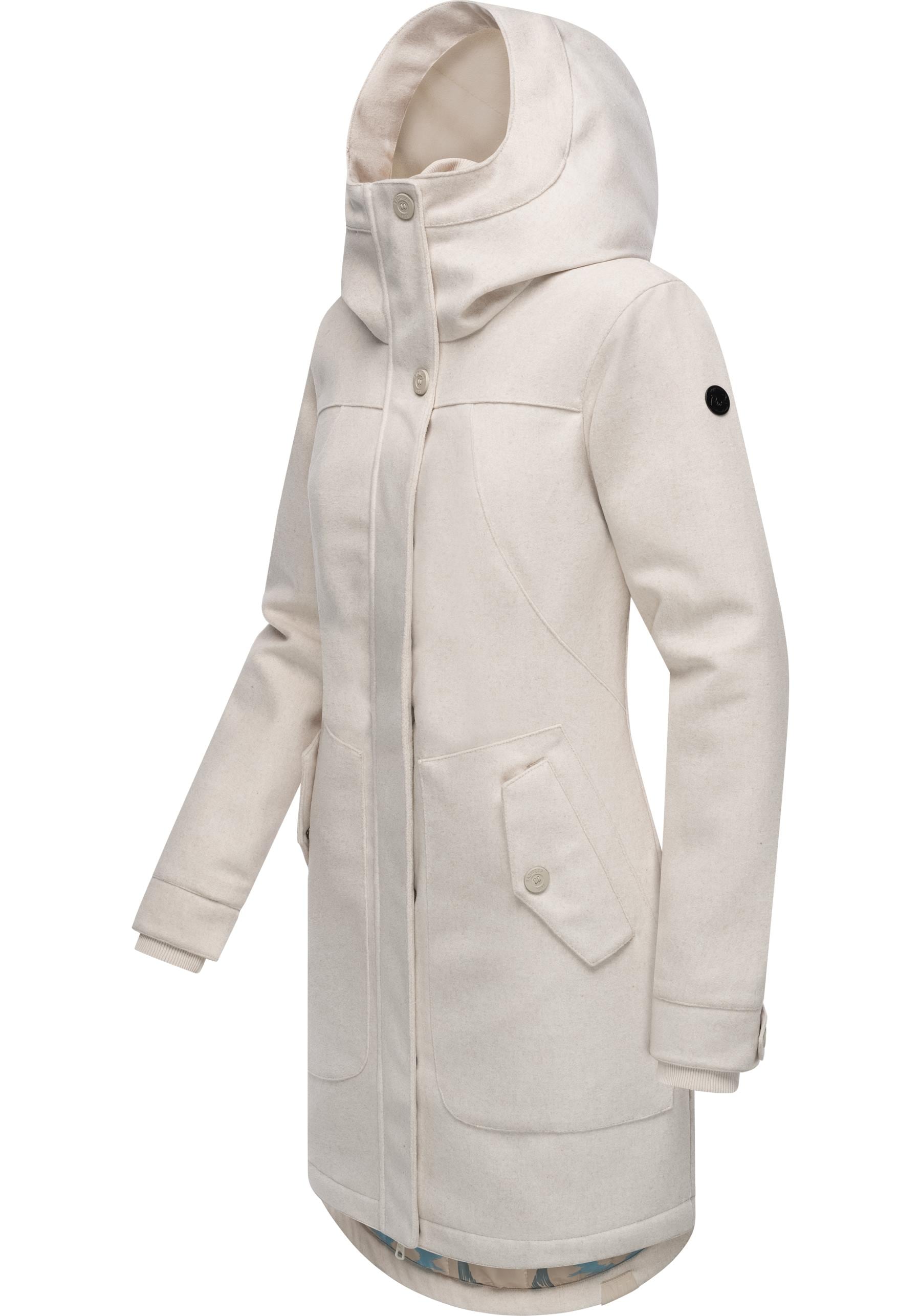 Ragwear Wintermantel »Jannisa Coat«, Klassischer Damen Kurzmantel mit Kapuze