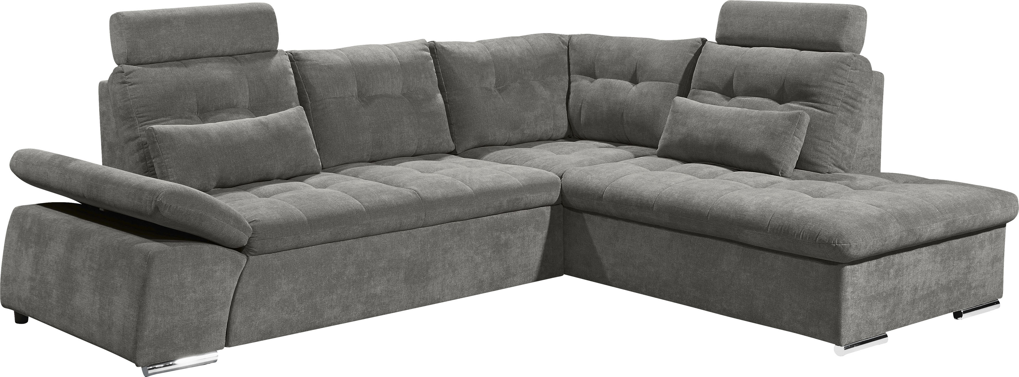 Thumbnail - ED EXCITING DESIGN Ecksofa "Nalo L-Form", mit Bettfunktion, Armteilverstellung, Kopfstützen & 2 Nierenkissen