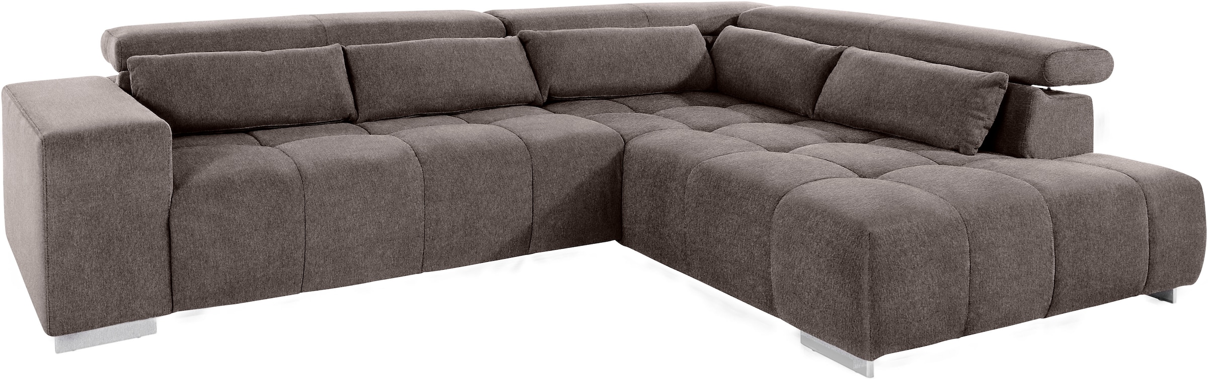 COTTA Ecksofa »Orion L-Form«, mit Kopfteilverstellung & 5 Nierenkissen