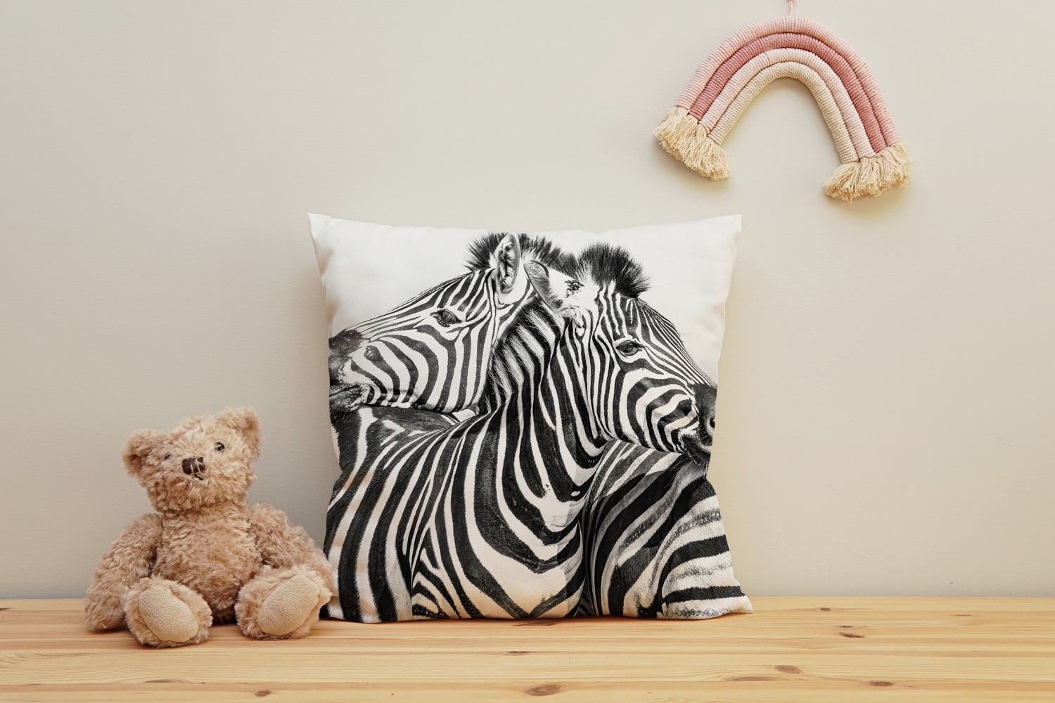 queence Dekokissen "Zebras" Kissenhülle mit HD Premium Druck, geruchsneutral, 40x40cm
