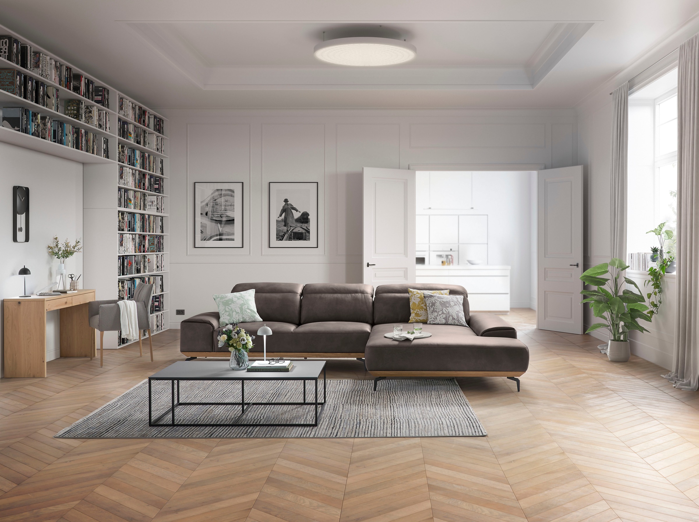 Musterring Wohnlandschaft "MR 2490", Fuß Schwarz, Sitzhöhe 46cm, wahlweise günstig online kaufen