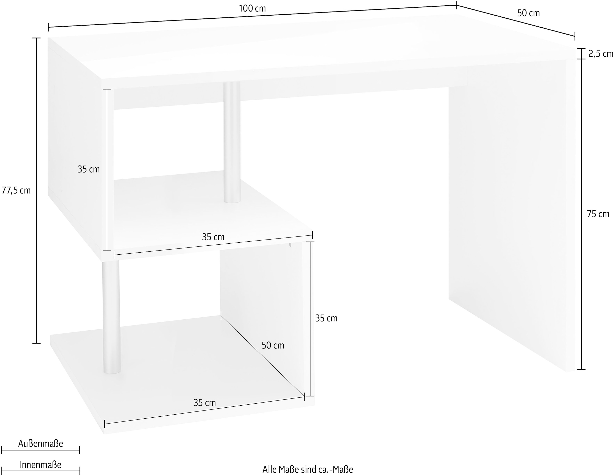 INOSIGN Schreibtisch »Esse«, Breite 100 cm