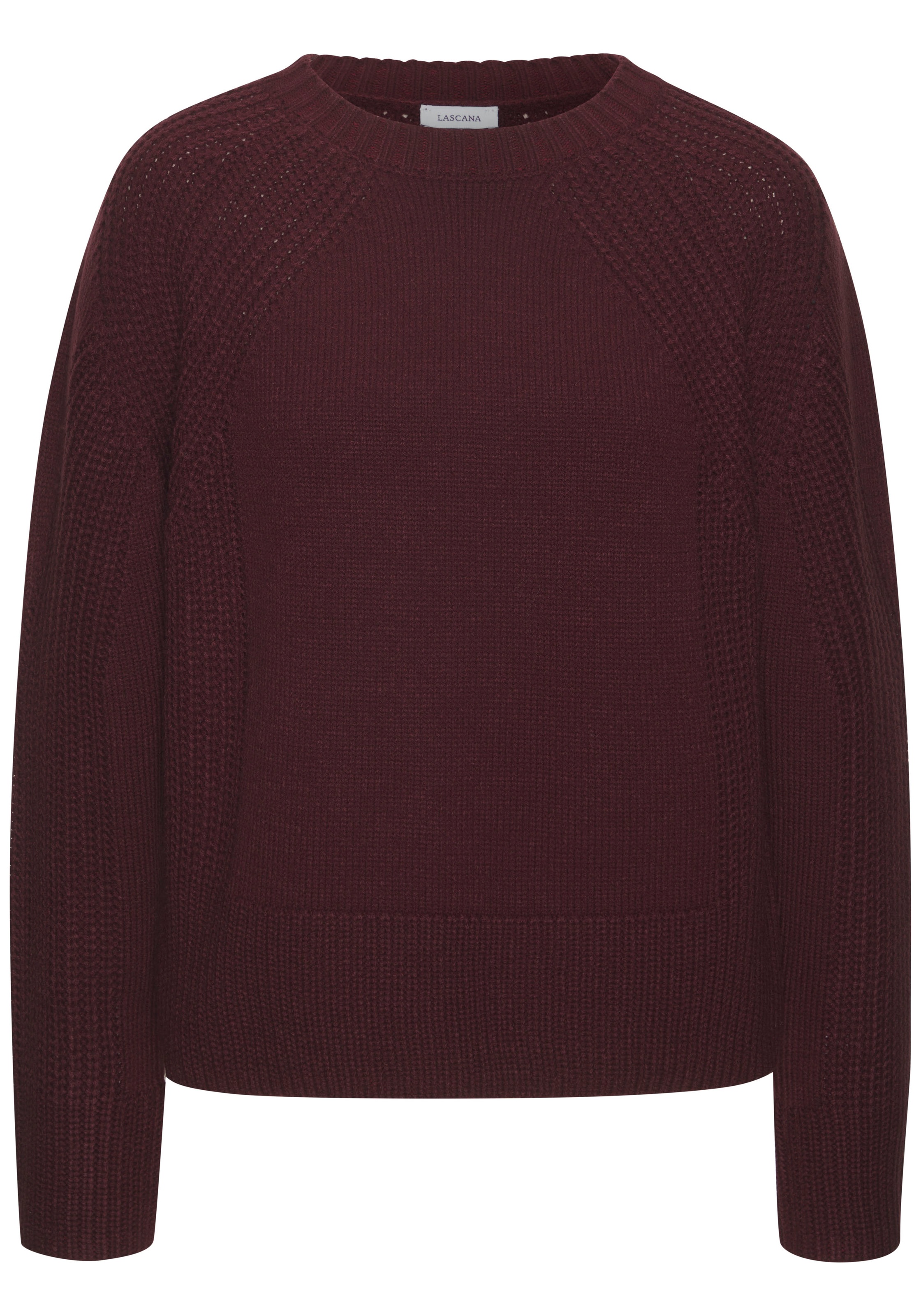 LASCANA Strickpullover mit Grobstrick-Details, Damen Pullover mit Rundhals günstig online kaufen