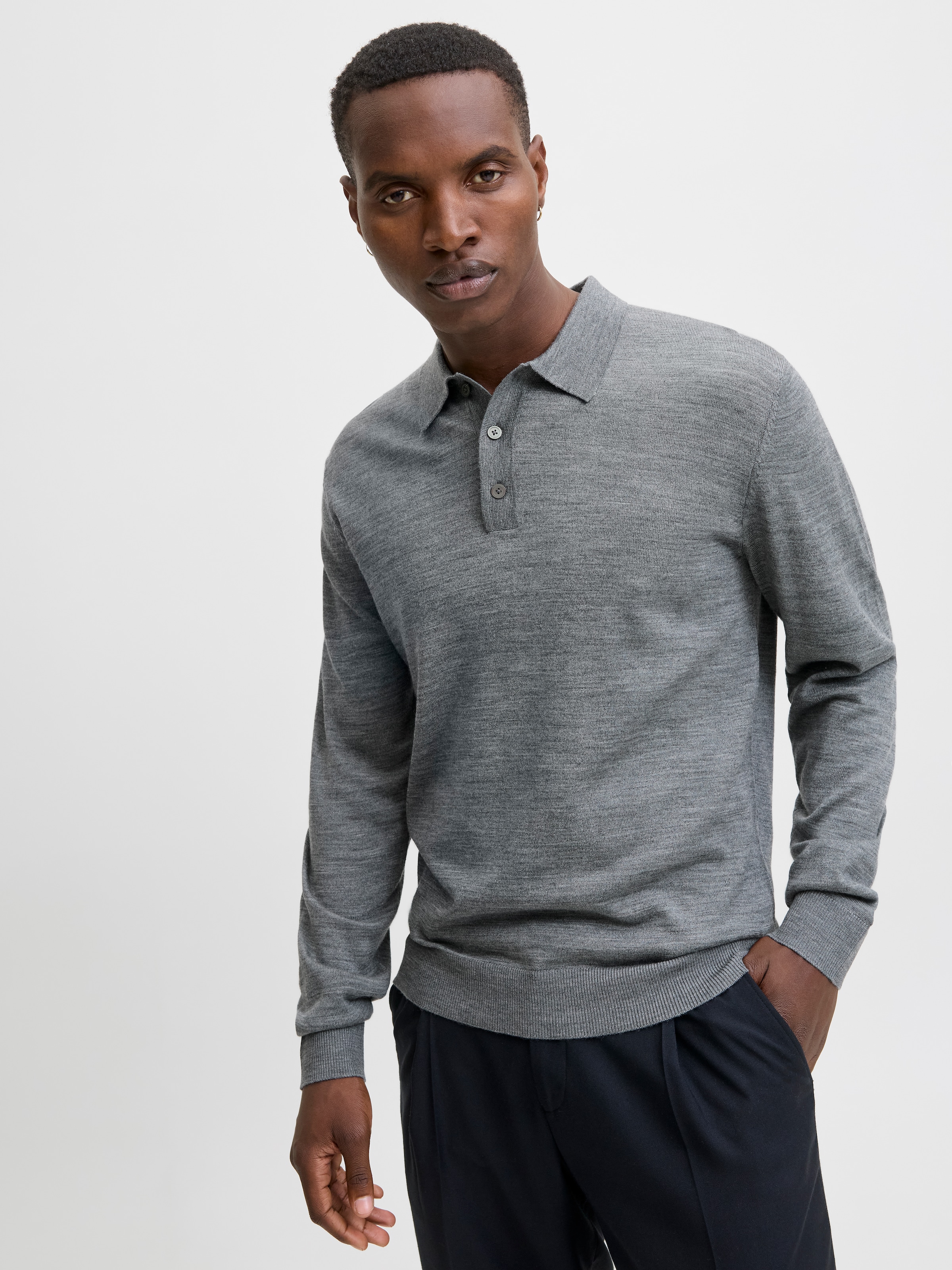 Jack & Jones Polokragenpullover »JPRBLAMERINO KNIT POLO« Wolle, regular fit